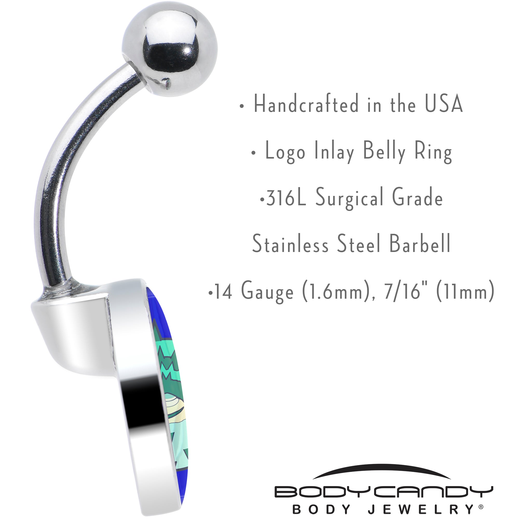 Pufferfish  Stainless Steel Belly Ring custom design option