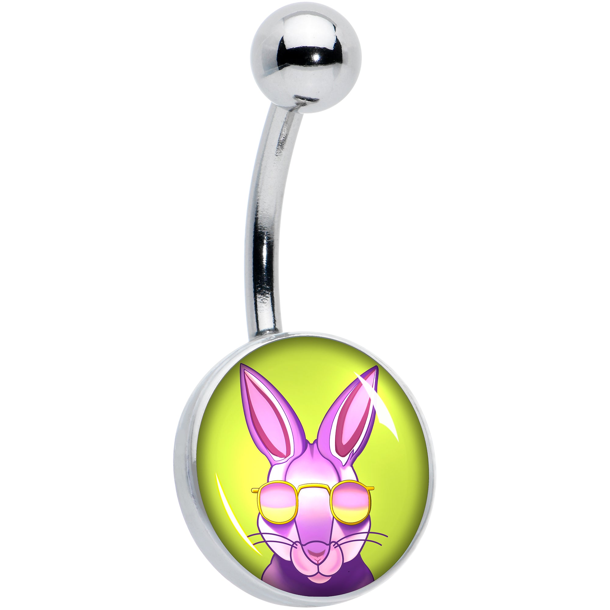 Cool Shades Bunny Hypoallergenic Stainless Steel Belly Ring