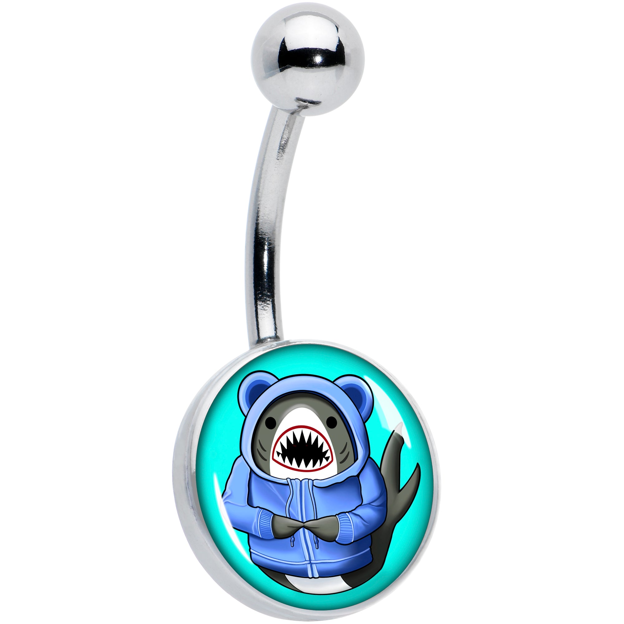 Shark in a Hoodie Hypoallergenic Stainless Steel Belly Ring