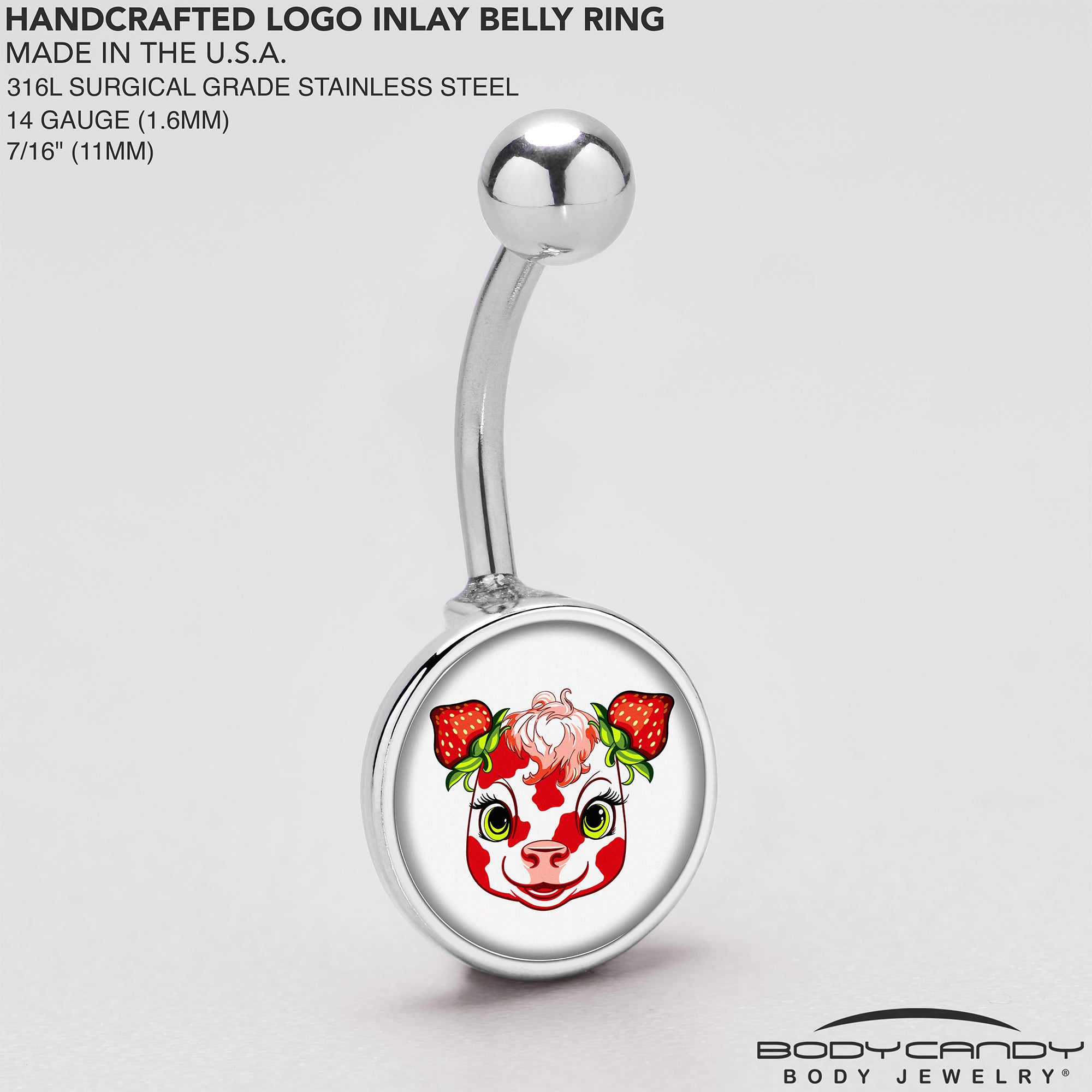 Stawberry Cow Belly Ring