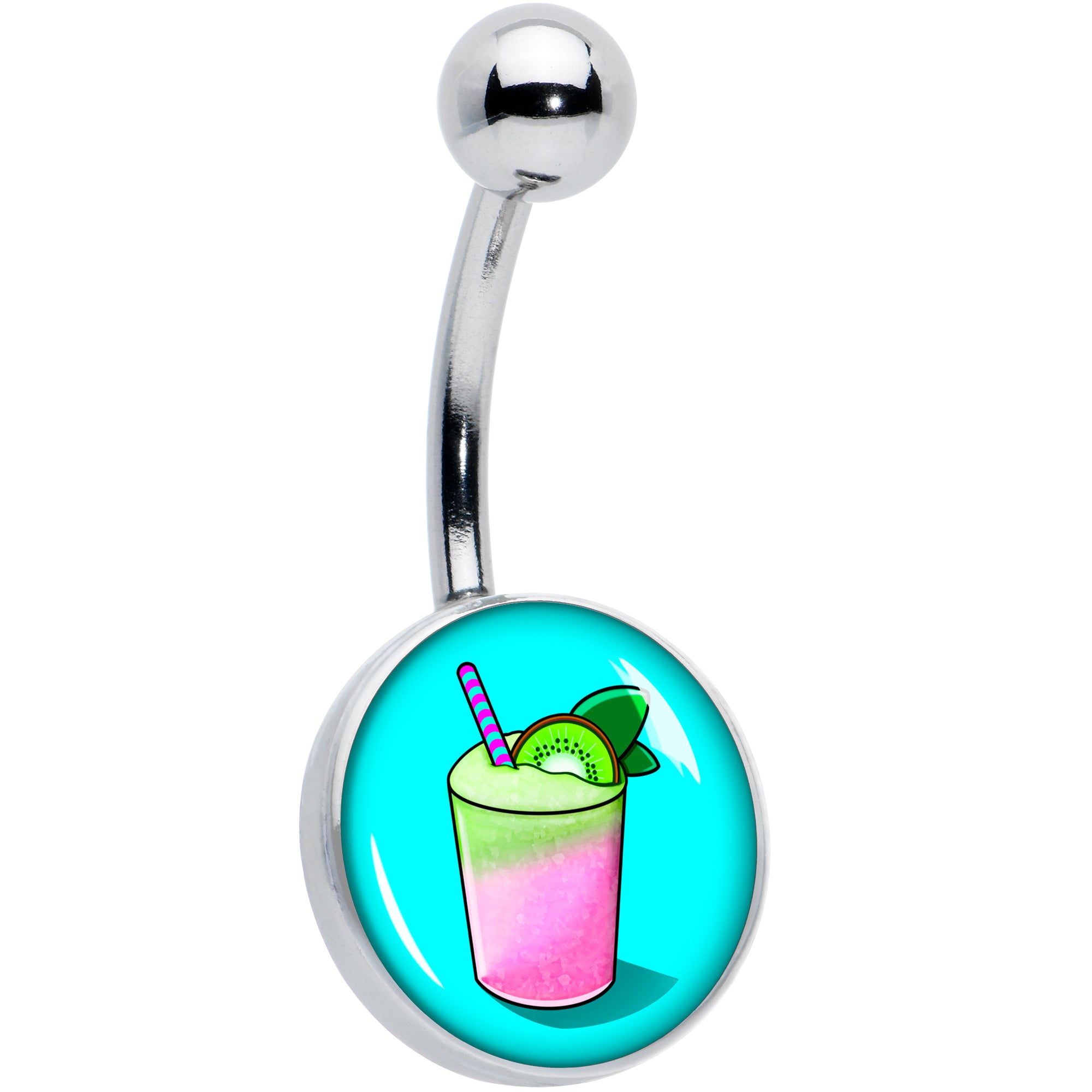Summer Drink Hypoallergenic Stainless Steel Belly Ring