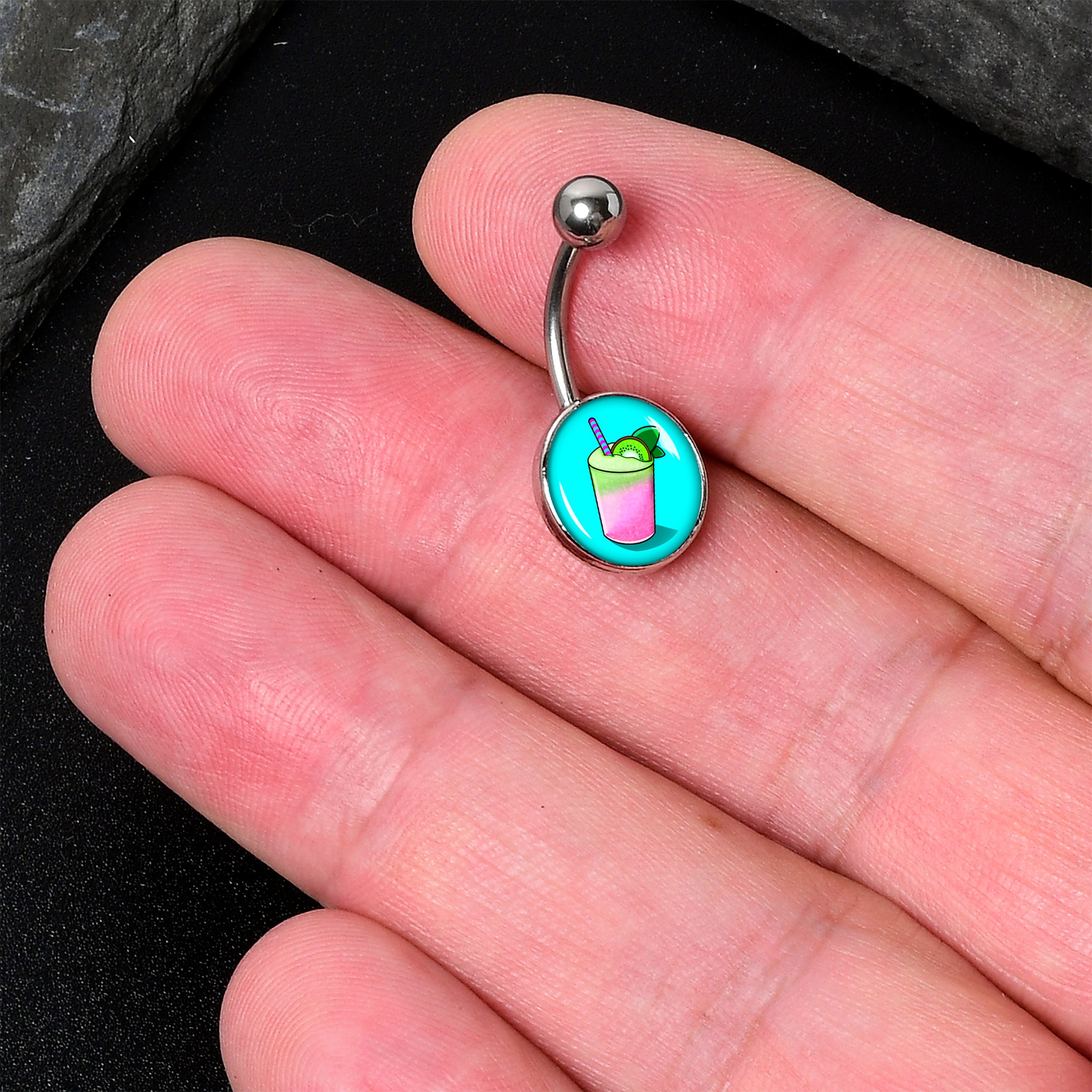 Summer Drink  Stainless Steel Belly Ring lightweight comfortable