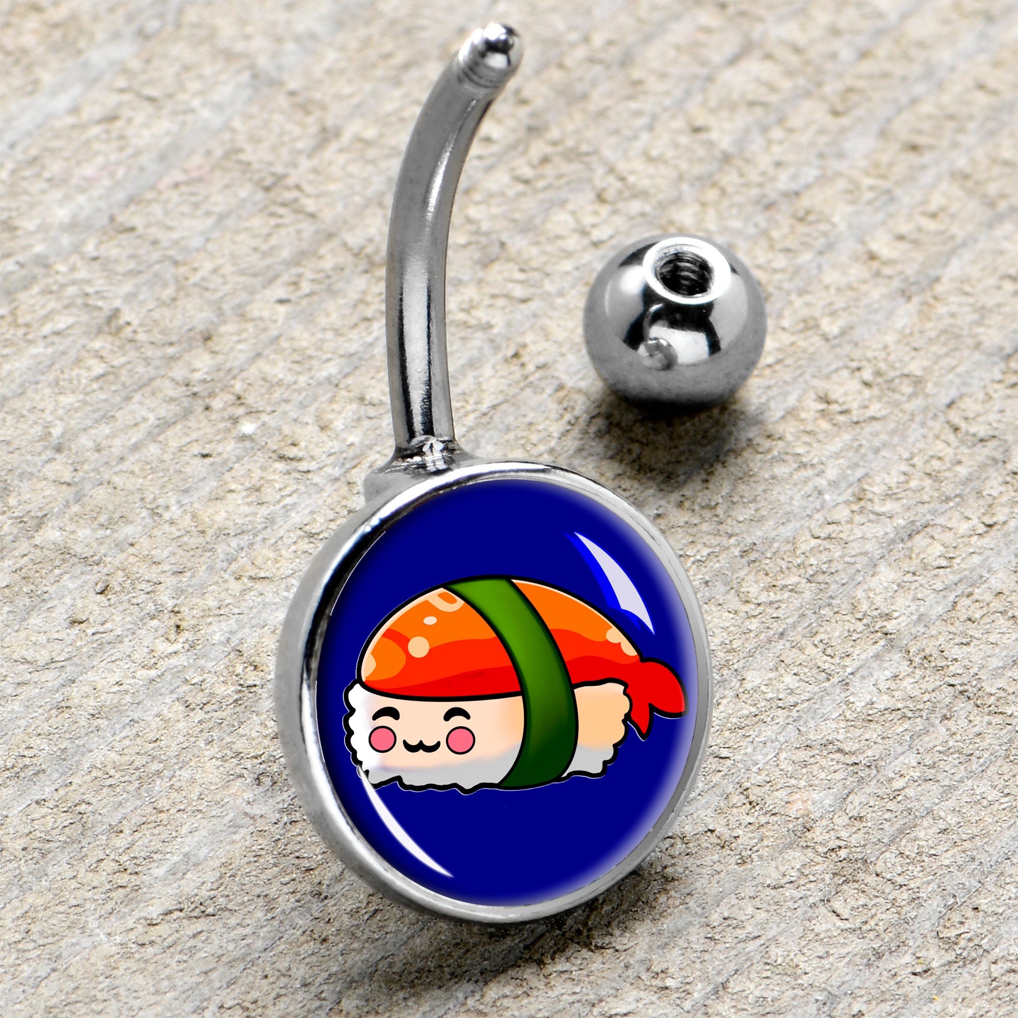 Sushi  Stainless Steel Belly Ring handmade design