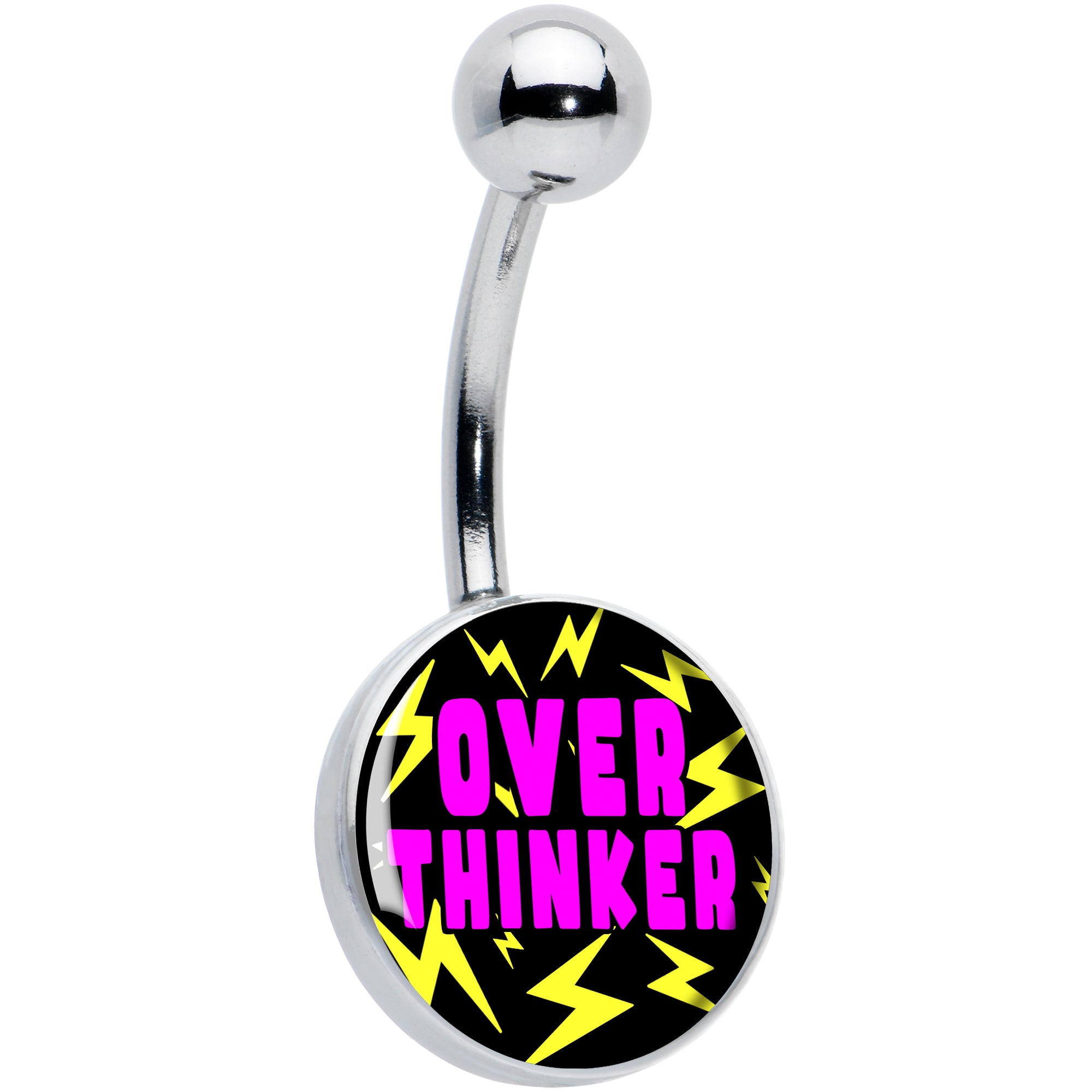 Over Thinker Impact Hypoallergenic Stainless Steel Belly Ring