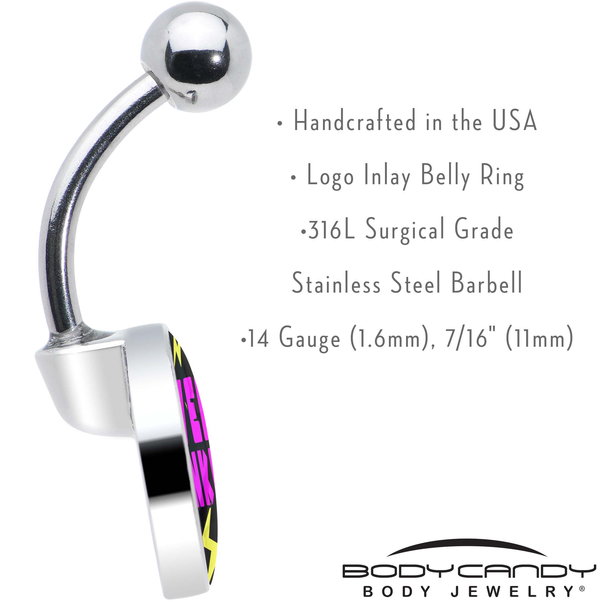 Over Thinker Impact  Stainless Steel Belly Ring custom design option