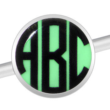Glow in the Dark Personalized Custom Initial Industrial Barbell 37mm