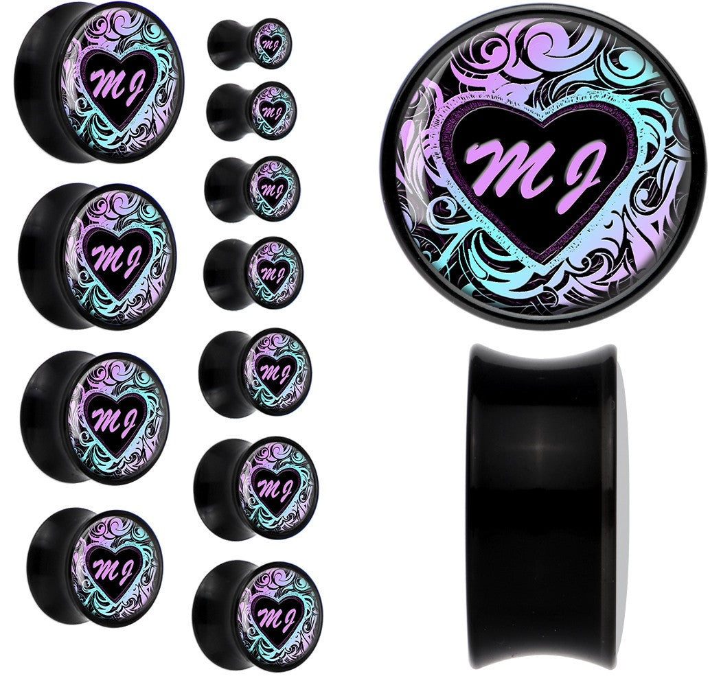 Custom Tribal Initial Acrylic Personalized Saddle Plug (buy 2 for a pair)
