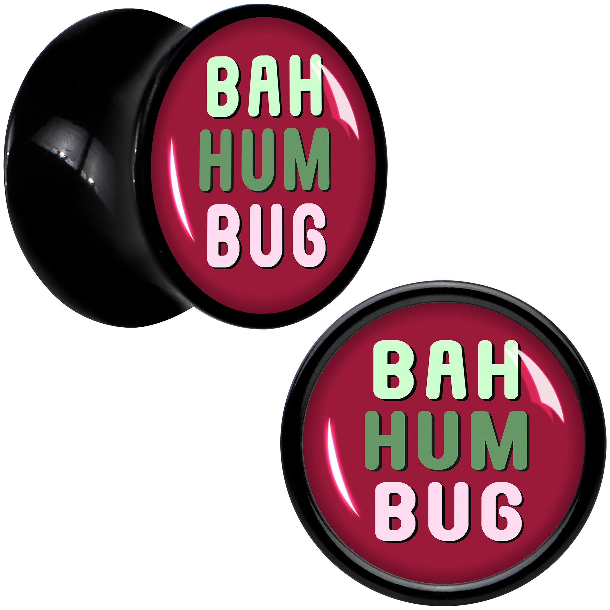 Bah Humbug Holiday Grouch Acrylic Saddle Plug Set by Onyx O