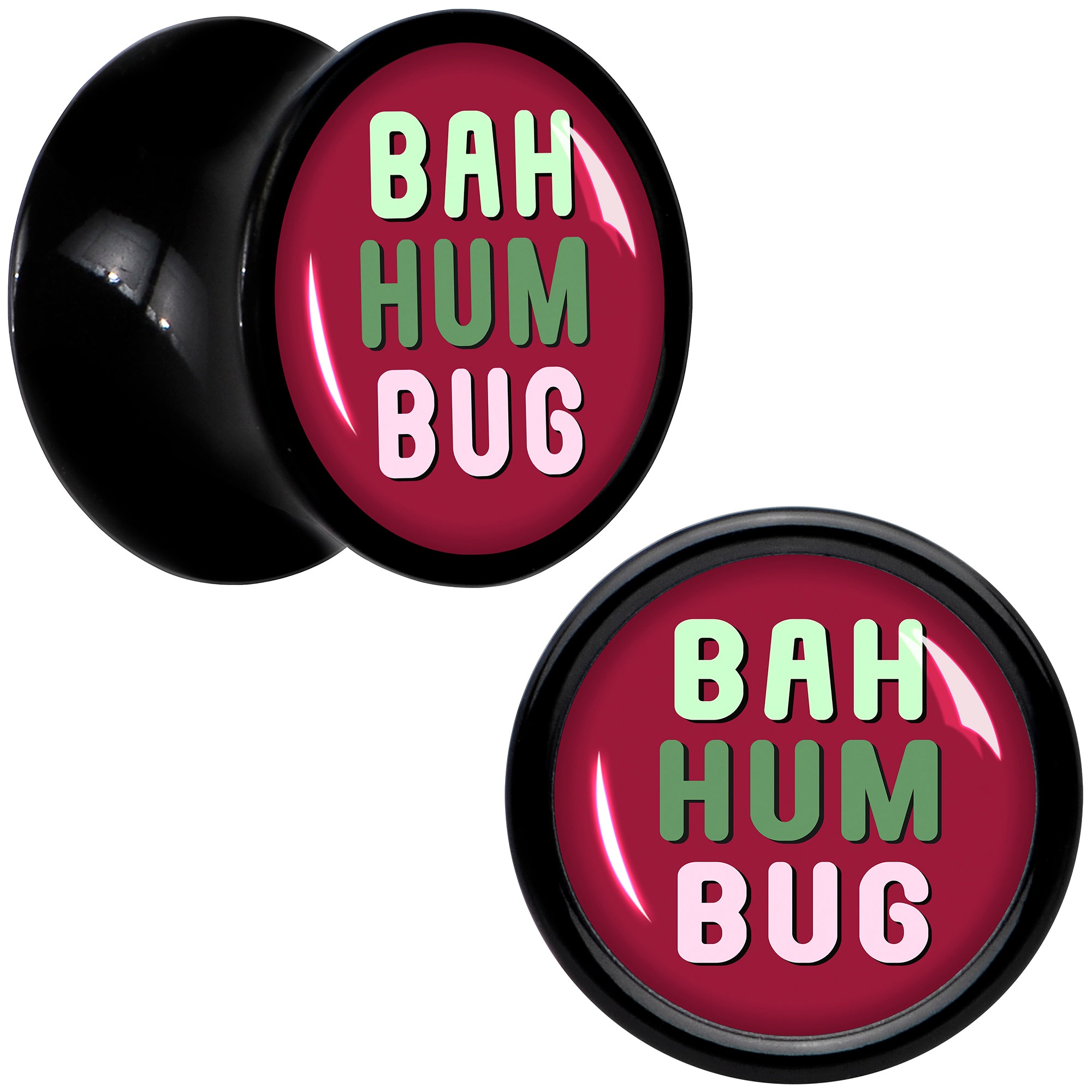 Bah Humbug Holiday Grouch Acrylic Saddle Plug Set by Onyx O