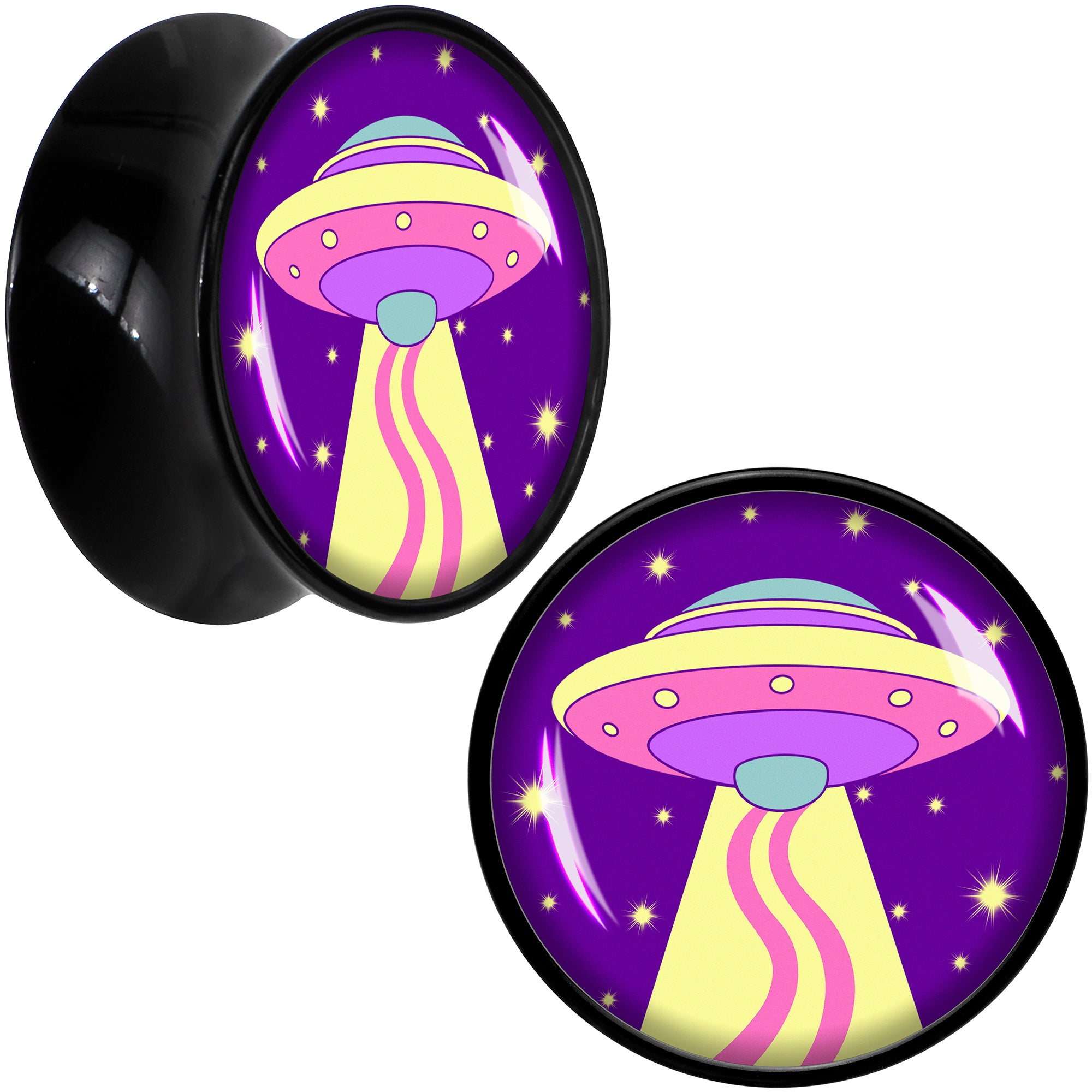 Style Space Invasion UFO Black Acrylic Saddle Plug Set by Onyx O