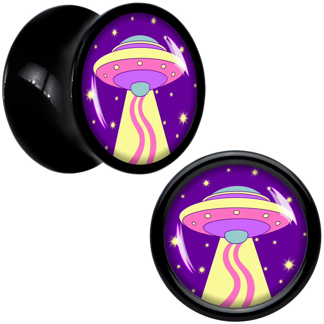 Style Space Invasion UFO Black Acrylic Saddle Plug Set by Onyx O