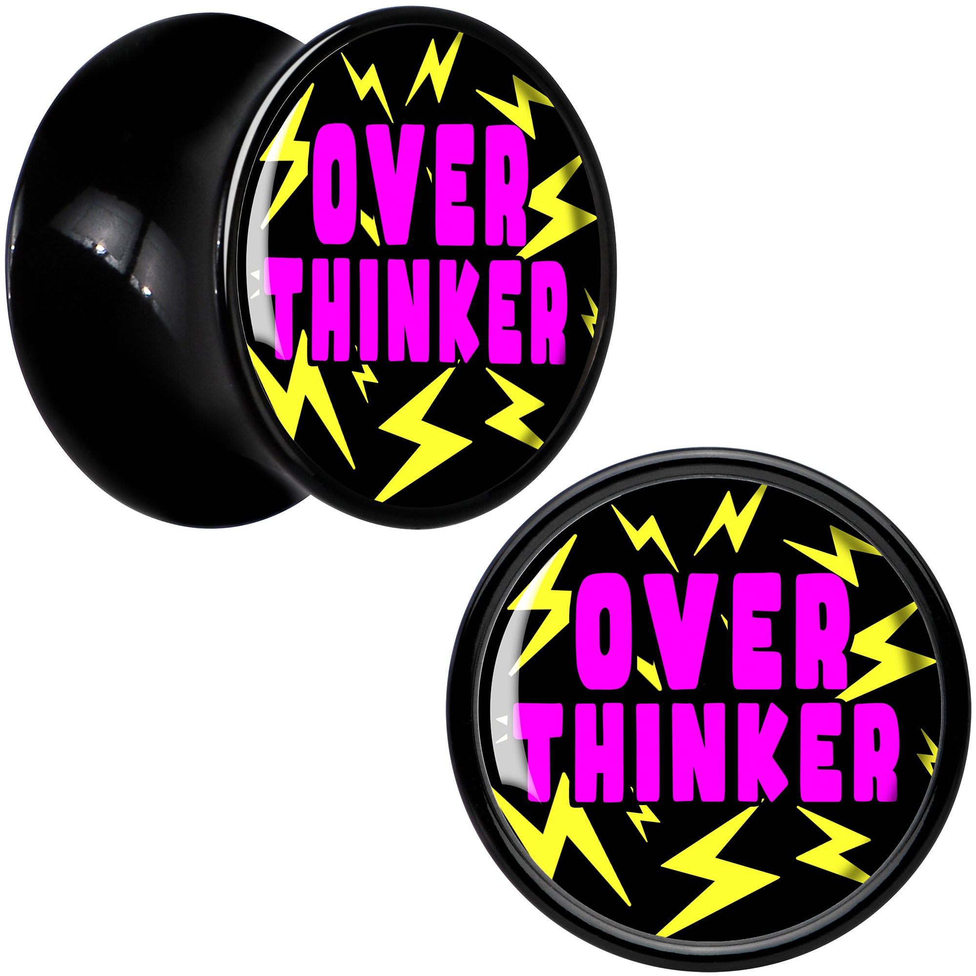 Over Thinker Impact Black Acrylic Saddle Plug Set by Onyx O