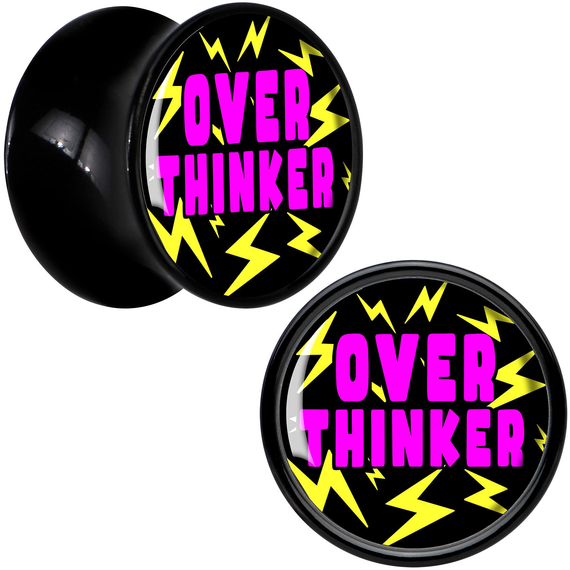 Over Thinker Impact Black Acrylic Saddle Plug Set by Onyx O