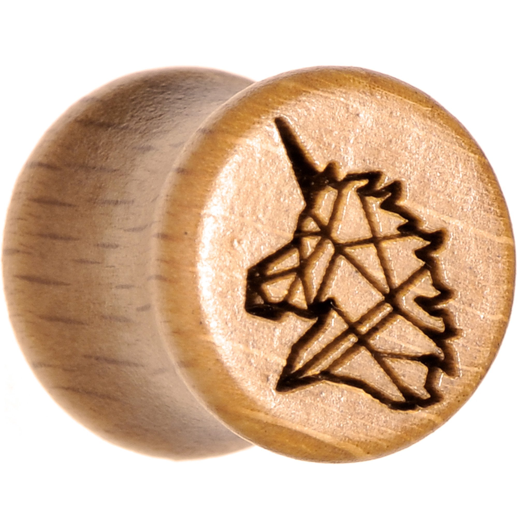 Organic Beechwood Geometric Unicorn Saddle Plug Set 0G to 25mm