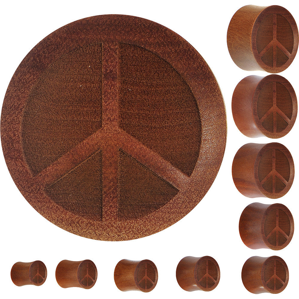 Organic Sawo Wood Peace Sign Saddle Plug