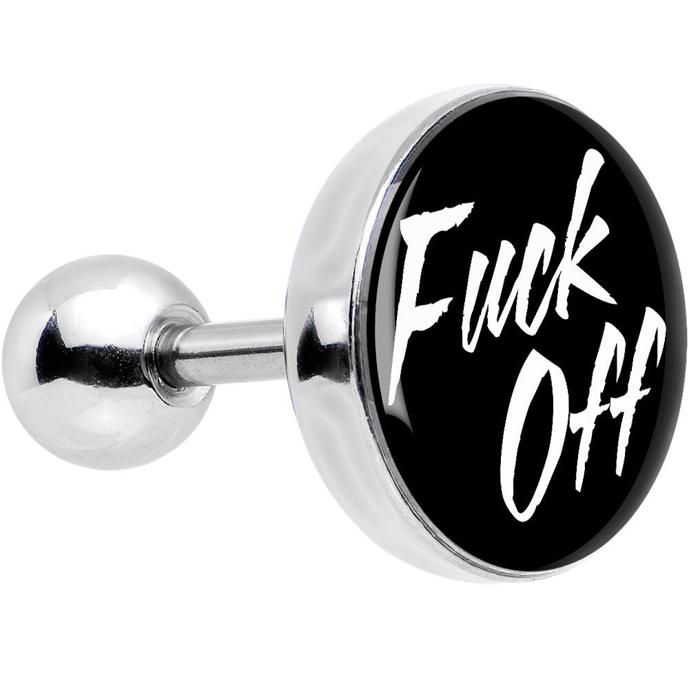 16G Black F*ck Off Tragus Cartilage Earring