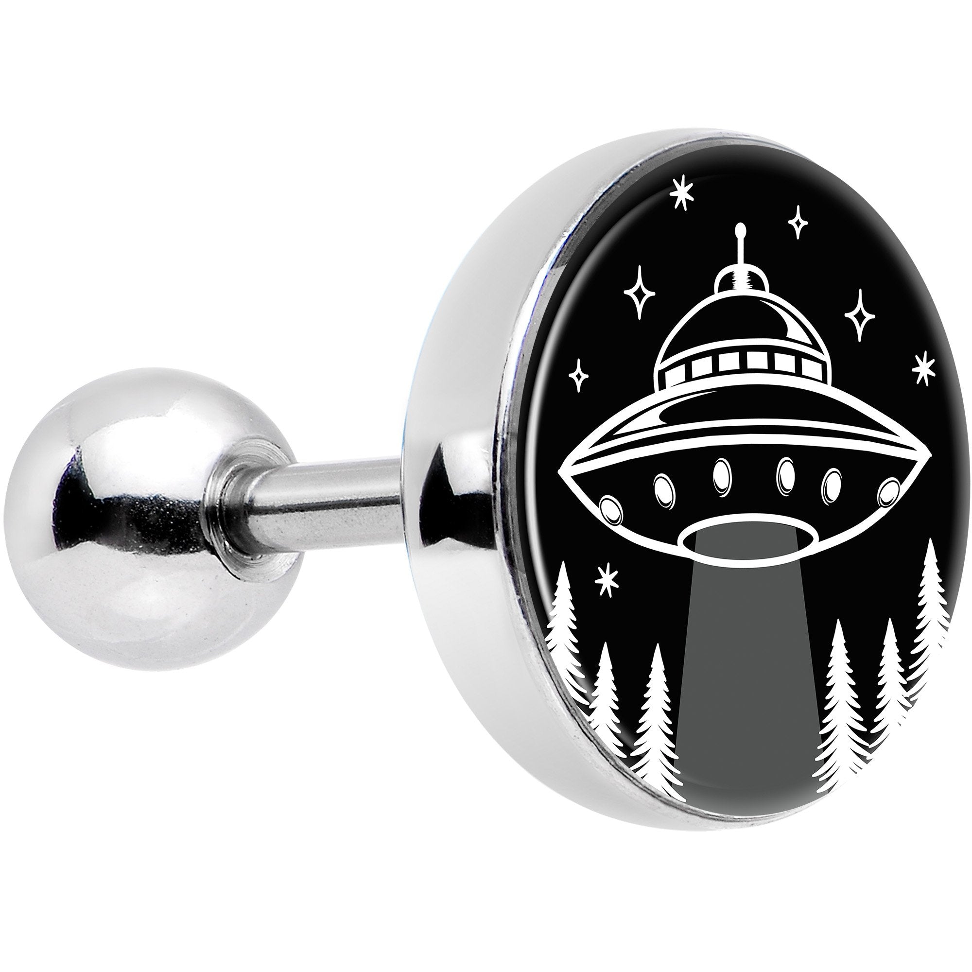 Black and White UFO Tragus Cartilage Earring