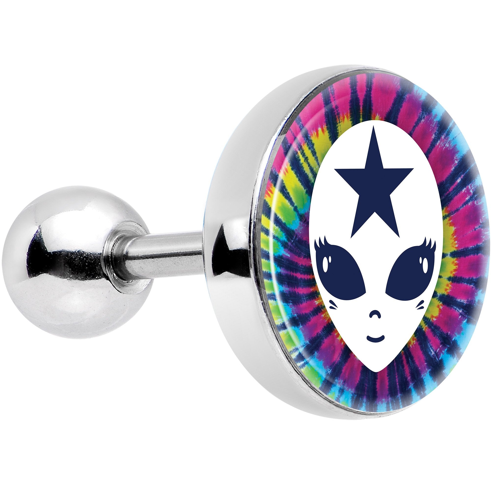 Star Tie Dye Alien Tragus Cartilage Earring