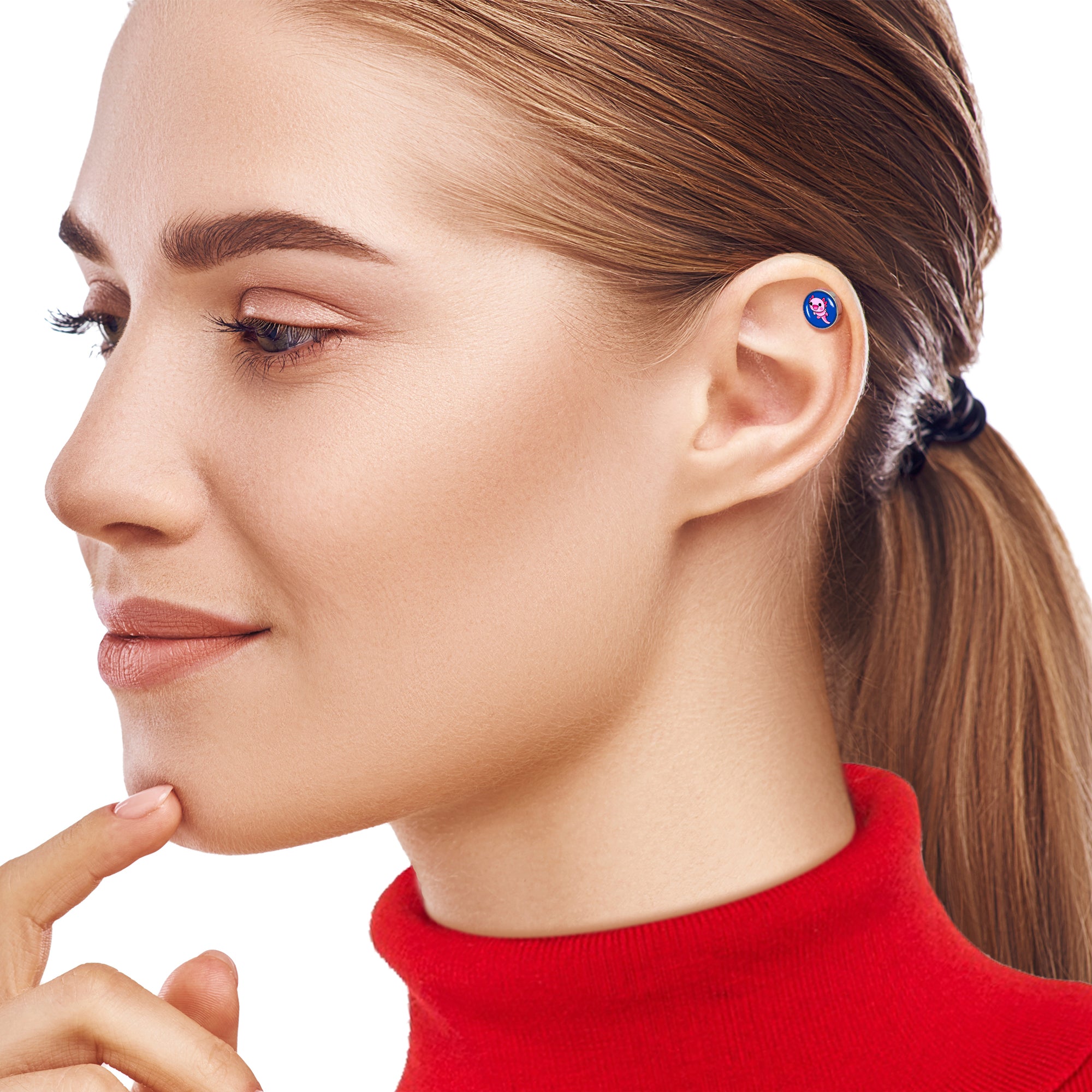 16G 1/4 Adorable Axolotl Cartilage Tragus Earring by Onyx O