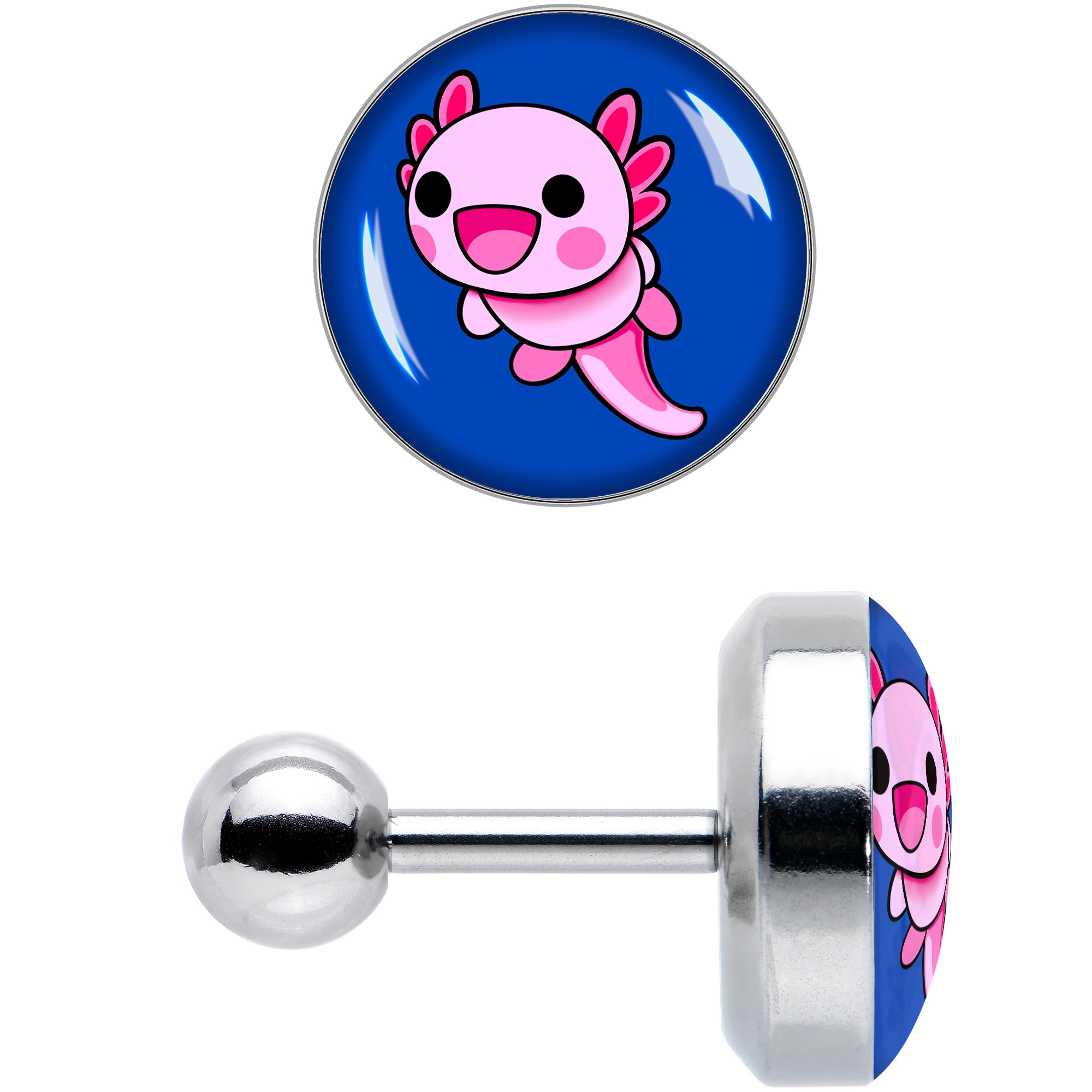 16G 1/4 Adorable Axolotl Cartilage Tragus Earring by Onyx O