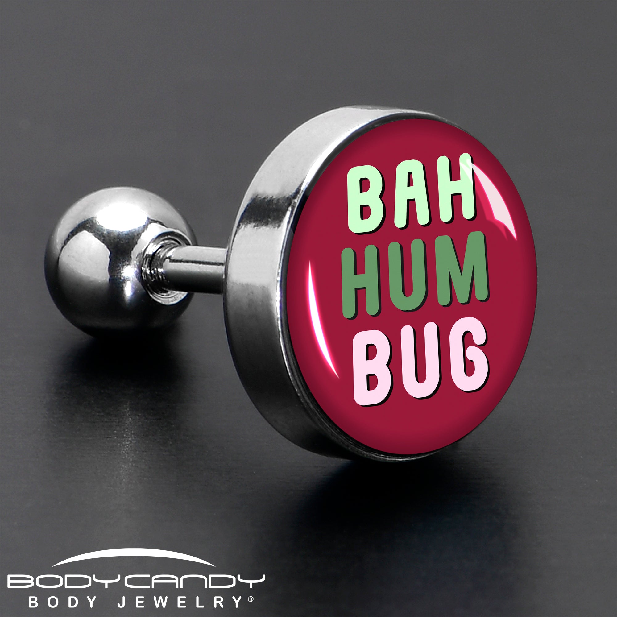 16G 1/4 Bah Humbug Holiday Grouch Tragus Cartilage Earring by Onyx O