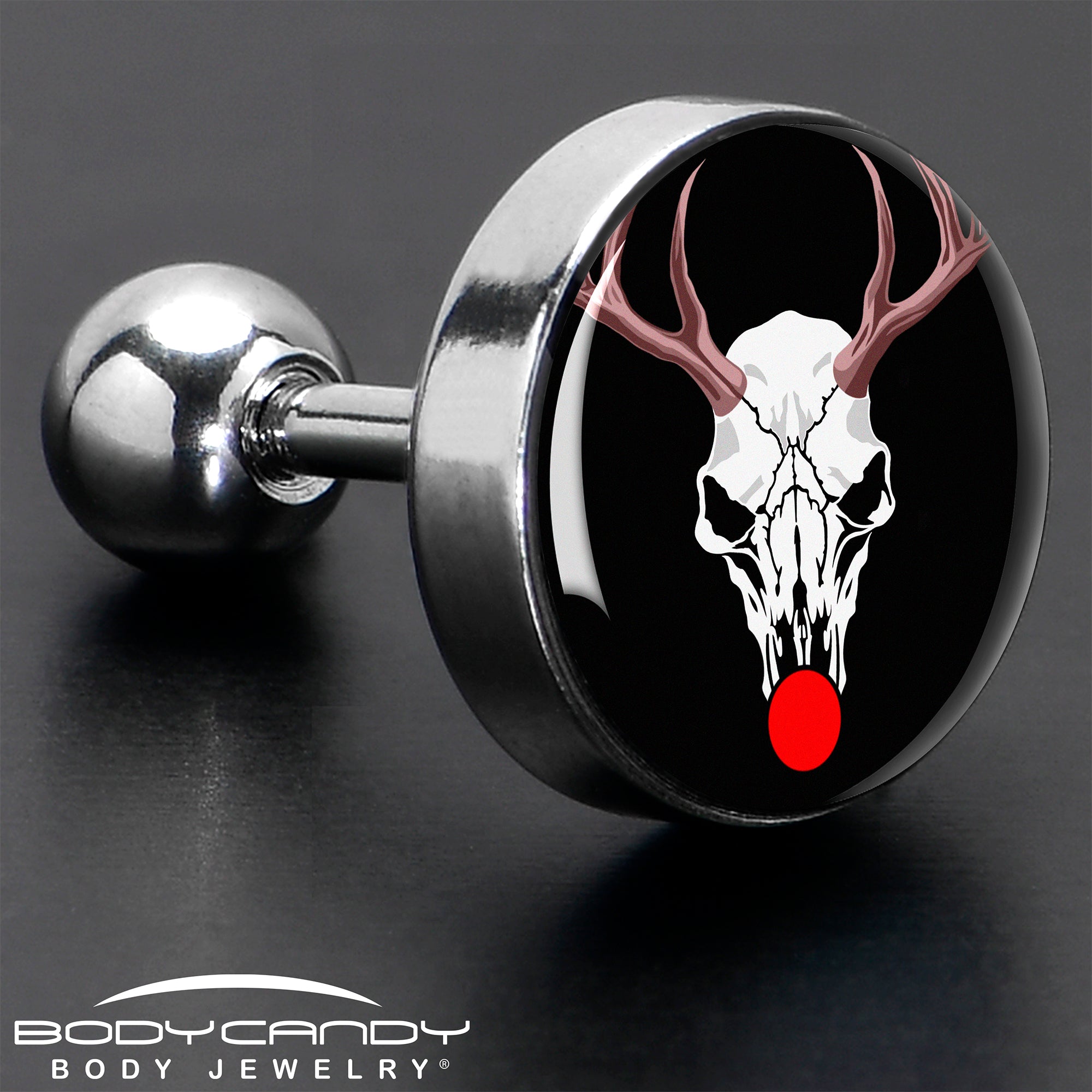 16G 1/4 Holiday Dead Nosed Reindeer Tragus Cartilage Earring by Onyx O