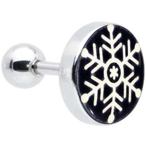 Glow in the Dark Holiday Snowflake Tragus Cartilage Earring by Onyx O