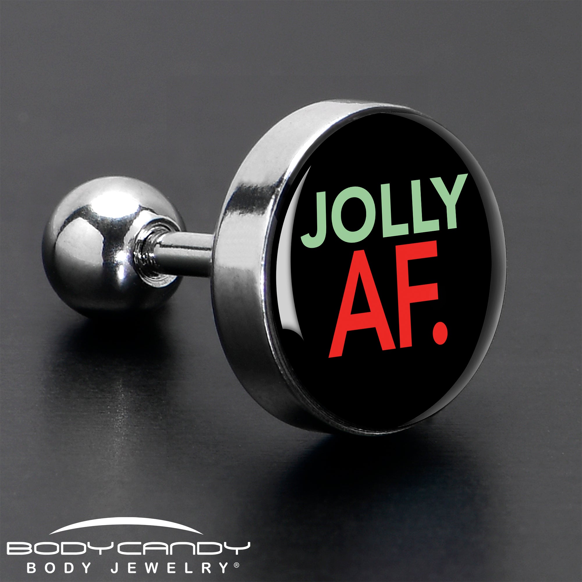 16G 1/4 Jolly AF Festive Holiday Tragus Cartilage Earring by Onyx O