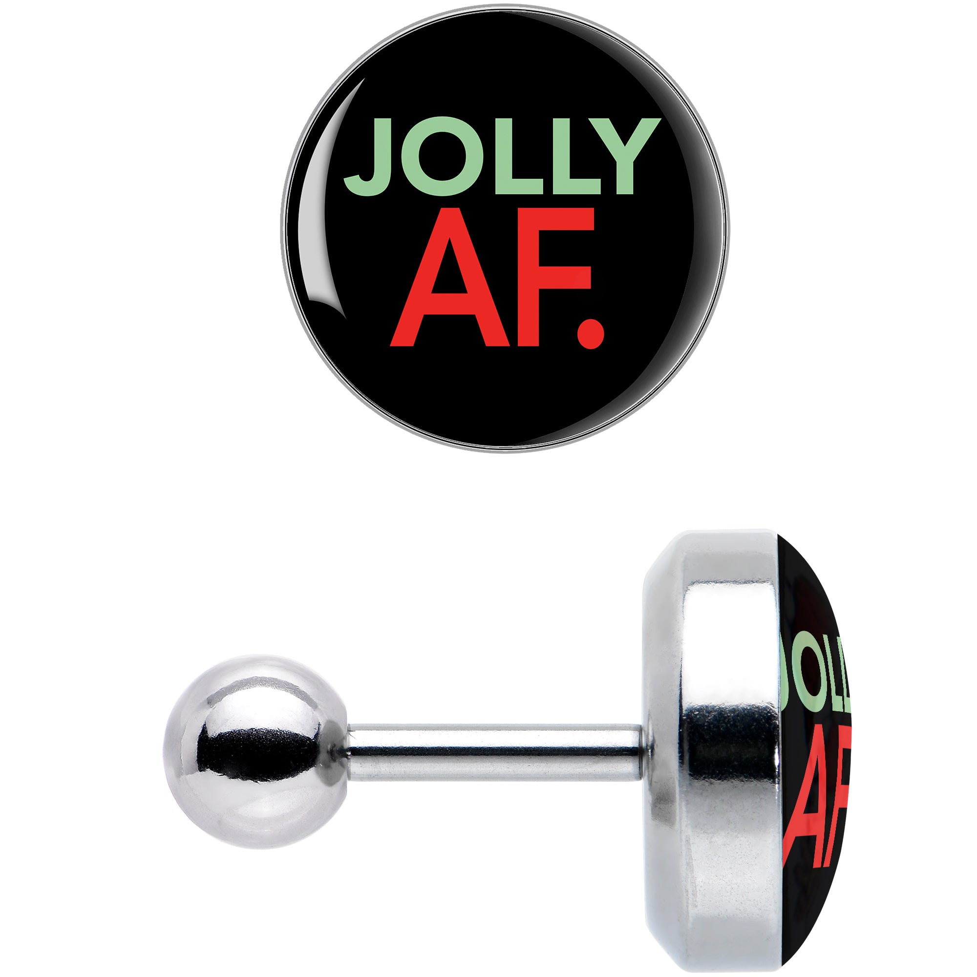 16G 1/4 Jolly AF Festive Holiday Tragus Cartilage Earring by Onyx O