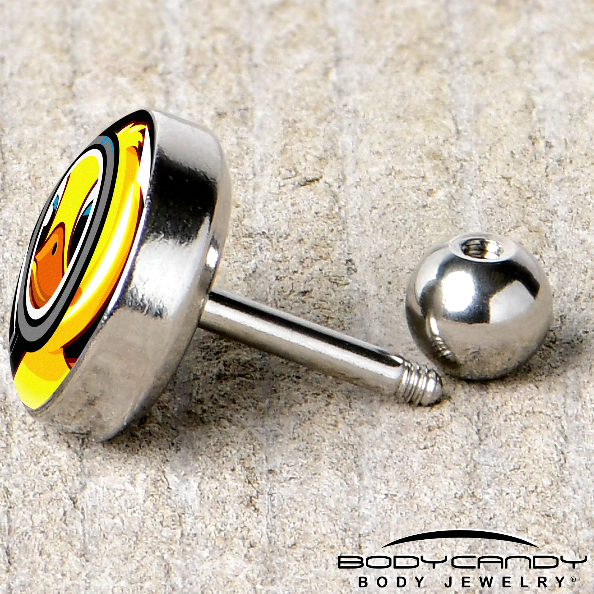 16G 1/4 Magnified Yellow Duck Cartilage Tragus Earring by Onyx O