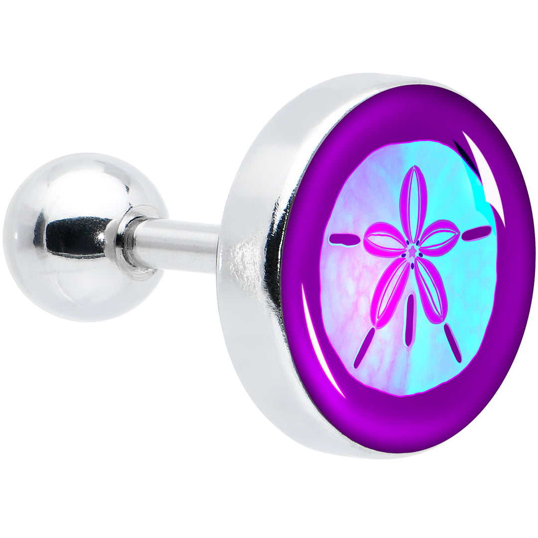 16G 1/4 Purple Nautical Sand Dollar Cartilage Tragus Earring by Onyx O