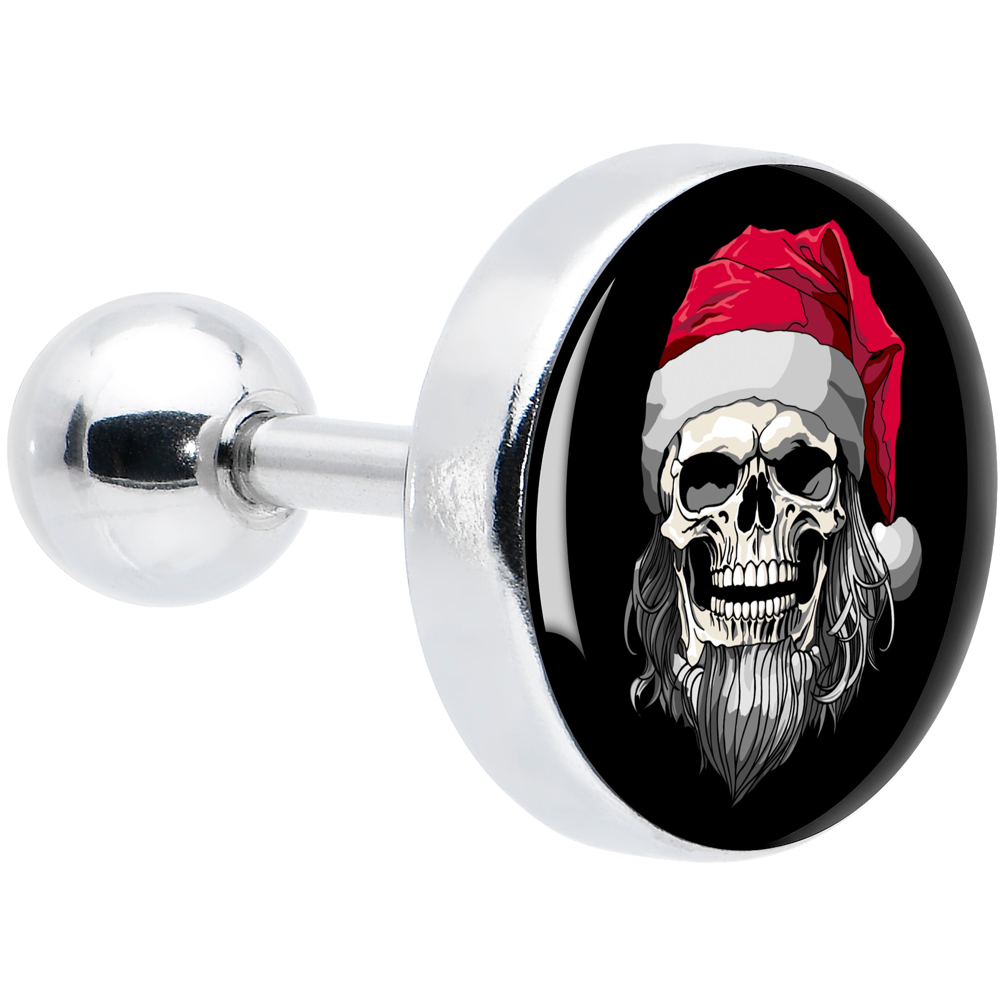 16 Gauge 1/4 Holiday Skeleton Santa Claus Tragus Cartilage Earring