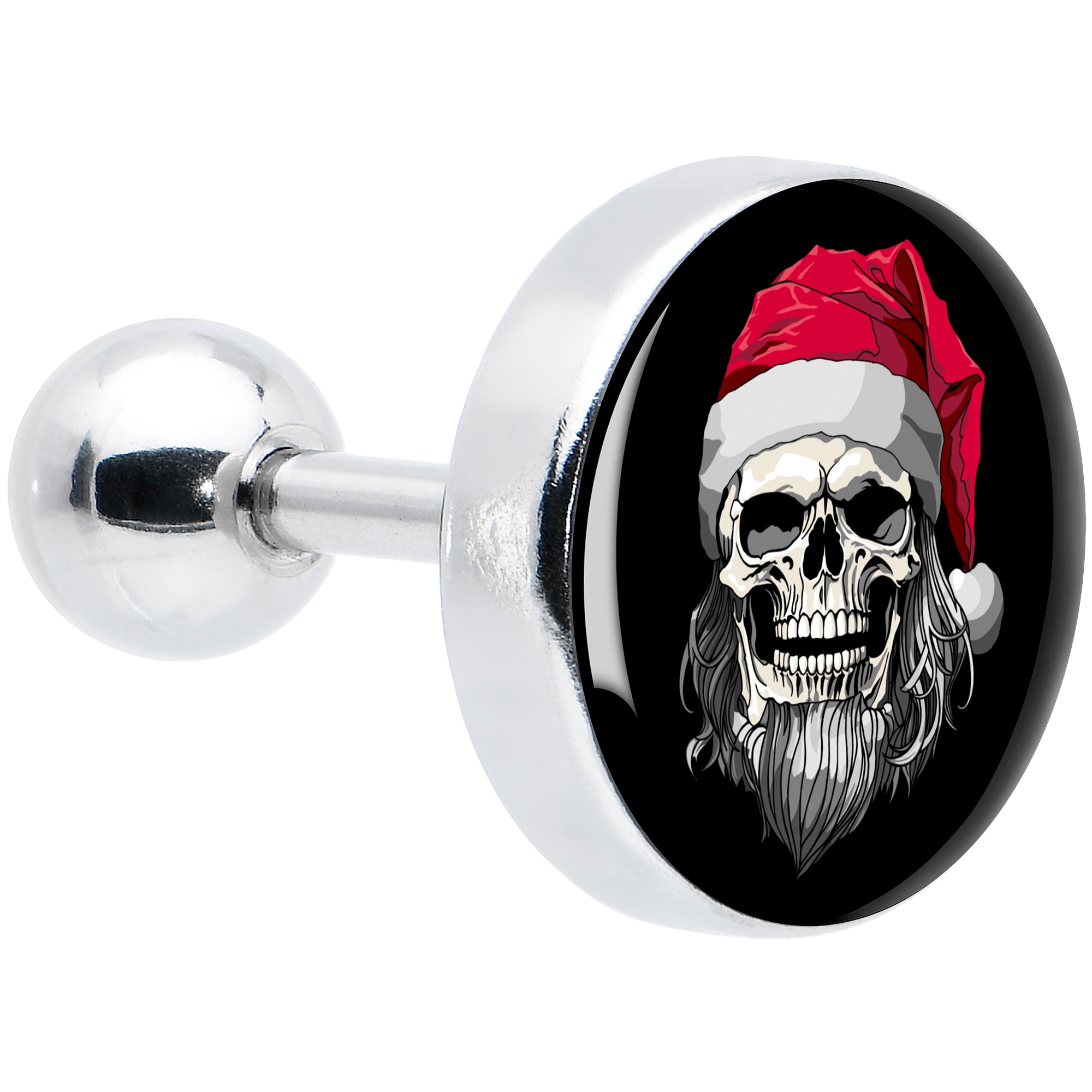 16G 1/4 Holiday Skeleton Santa Claus Tragus Cartilage Earring by Onyx O