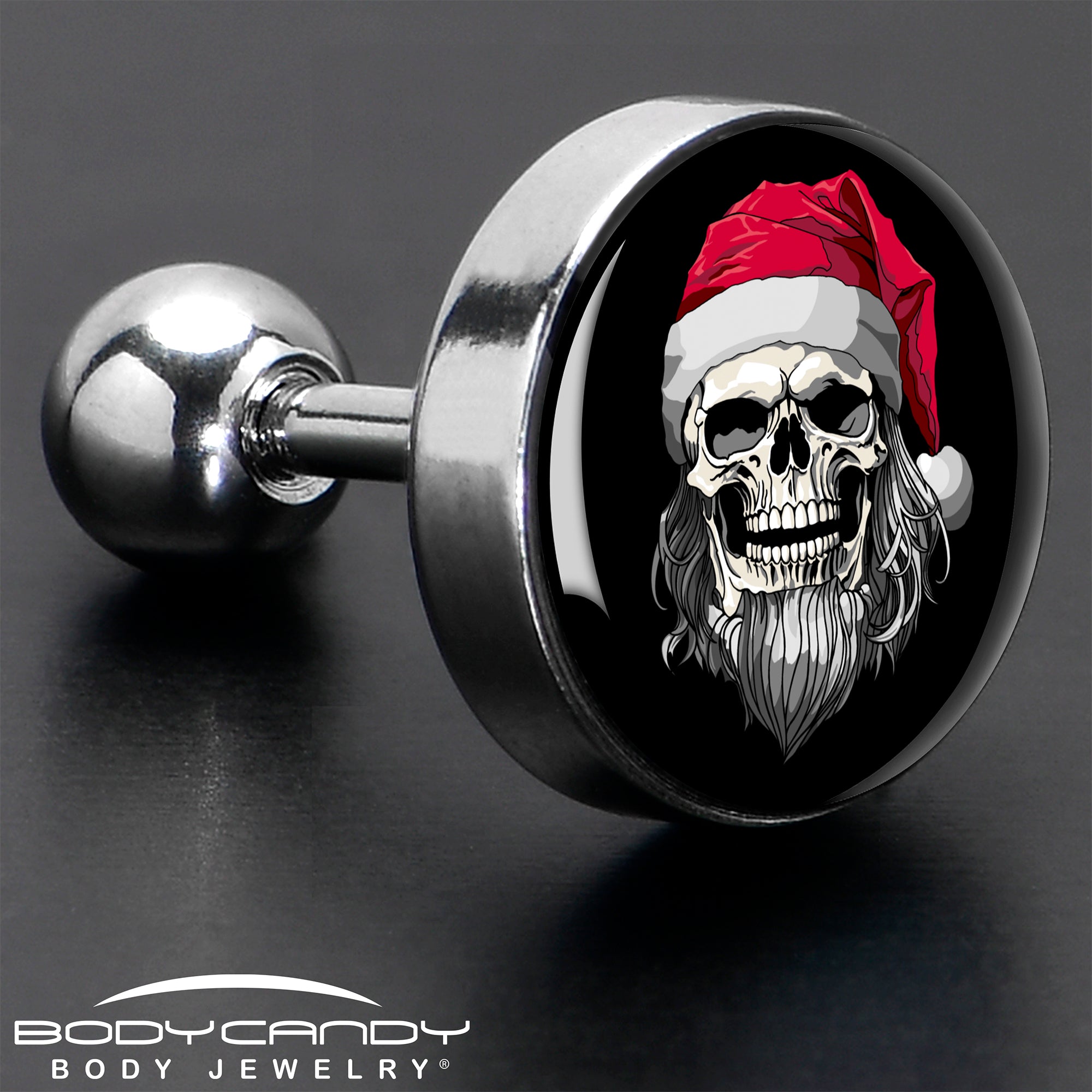 16G 1/4 Holiday Skeleton Santa Claus Tragus Cartilage Earring by Onyx O