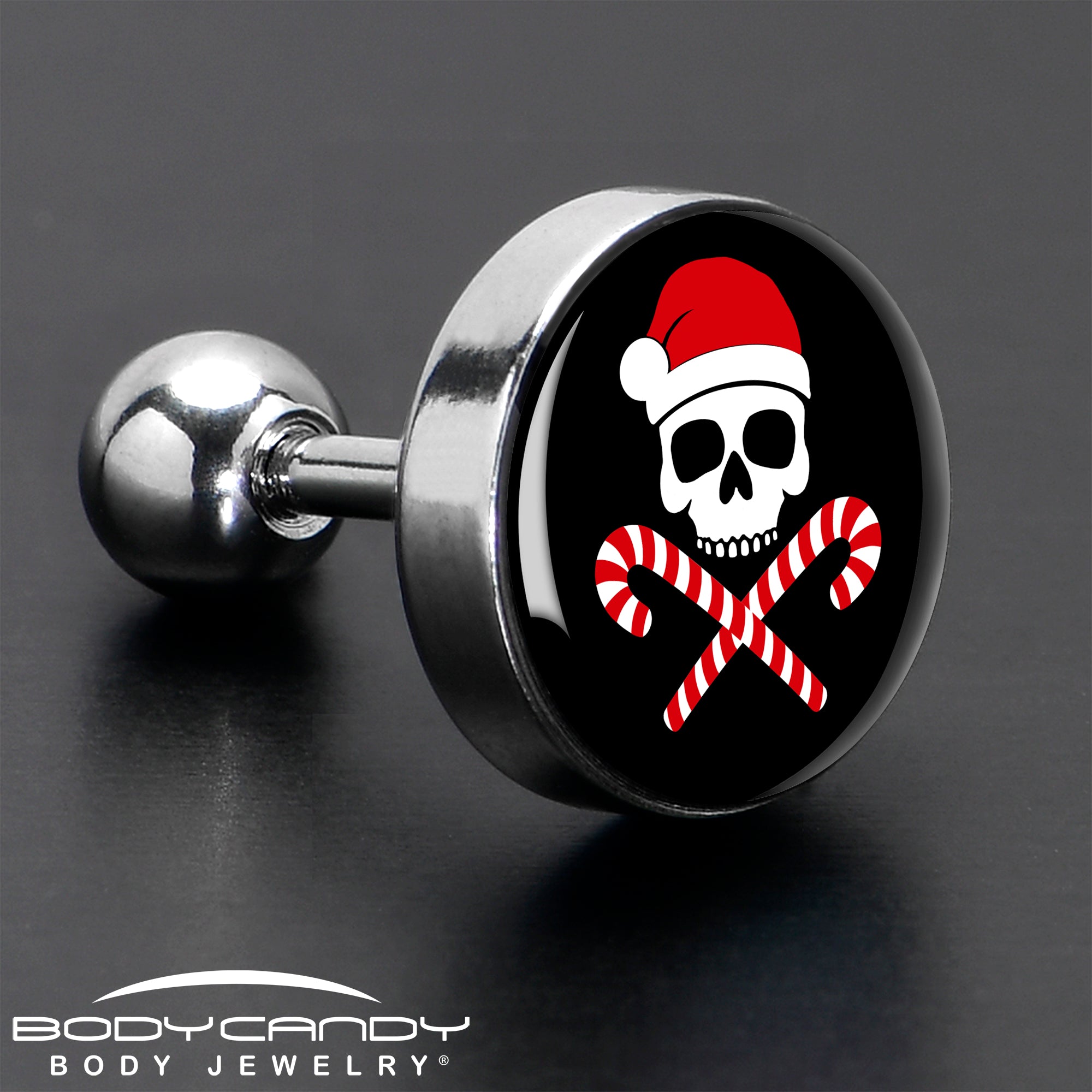 16G 1/4 Santa Pirate Candy Cane Tragus Cartilage Earring by Onyx O