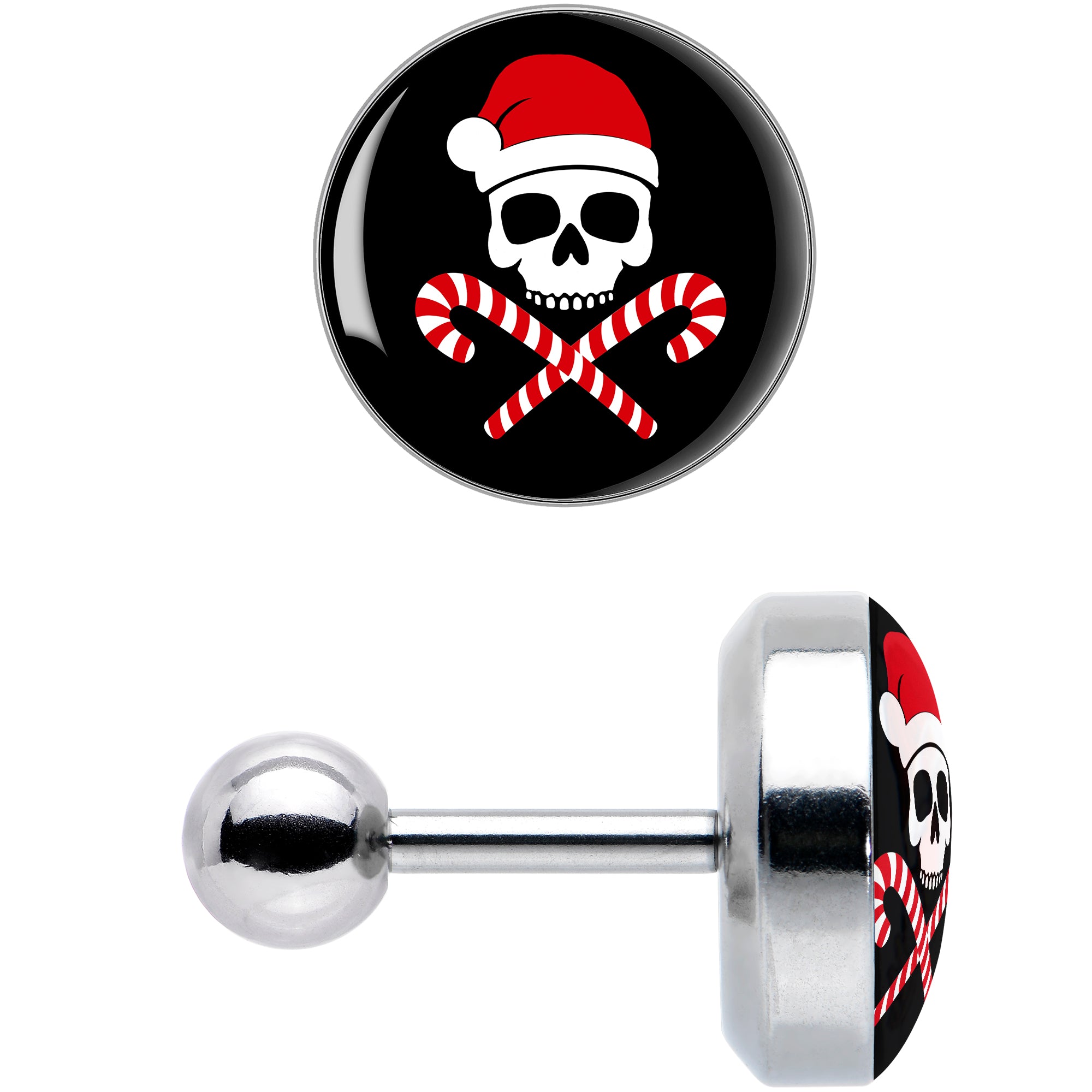 16G 1/4 Santa Pirate Candy Cane Tragus Cartilage Earring by Onyx O