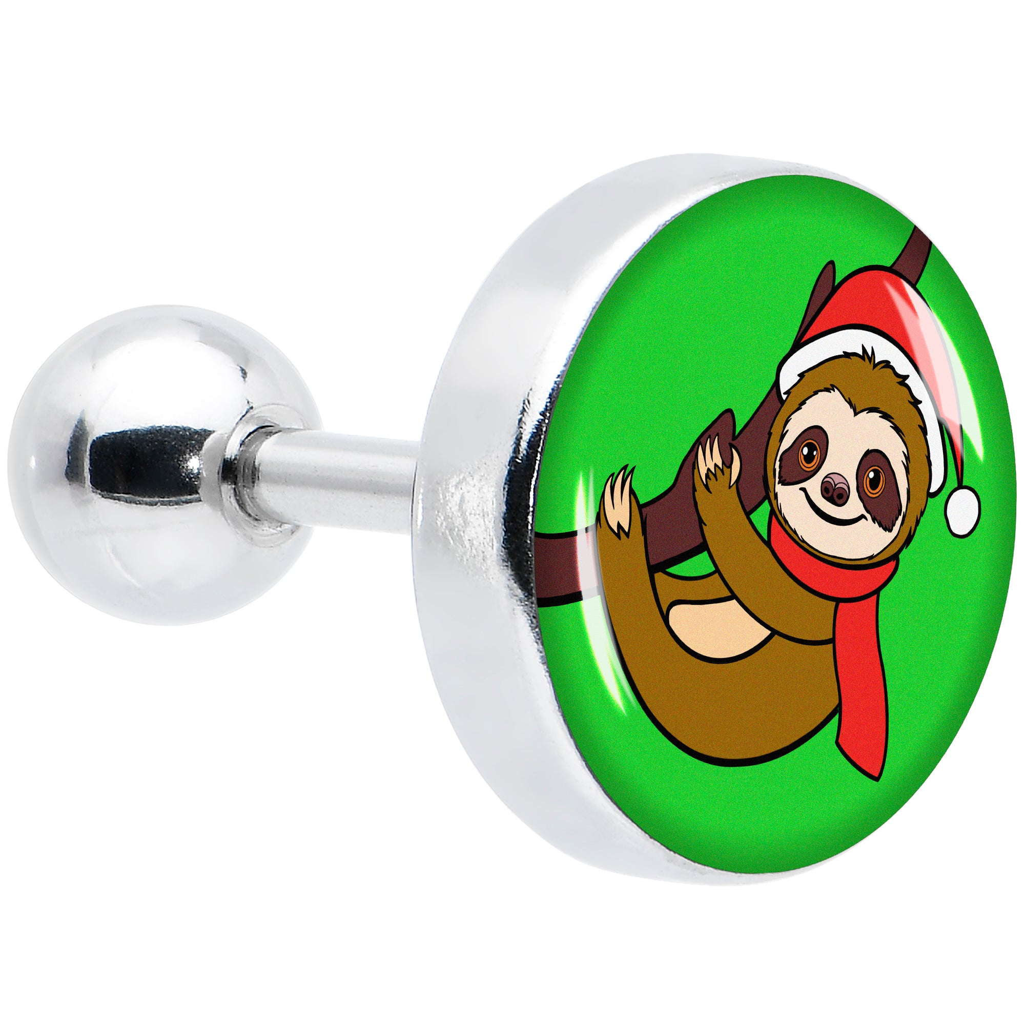 16G 1/4 Santa Sloth Tragus Cartilage Earring by Onyx O