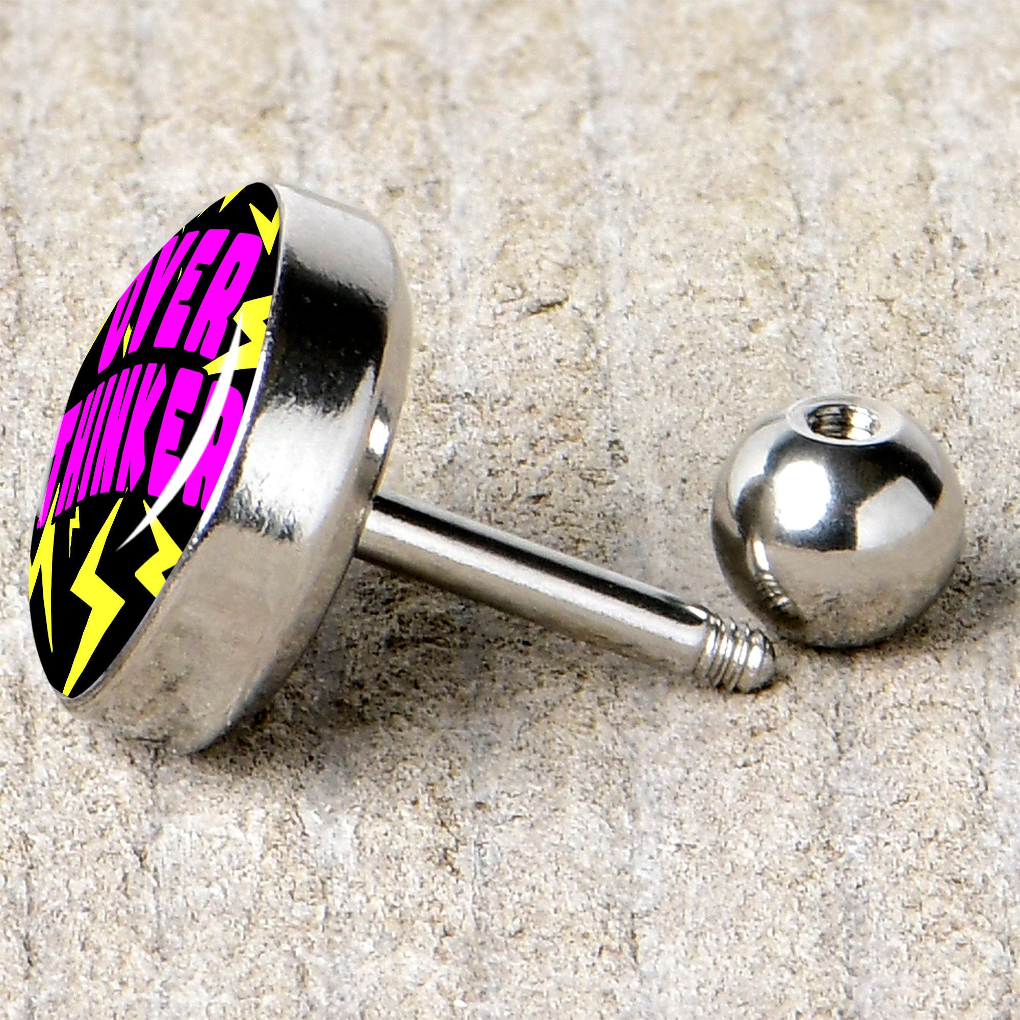 16G 1/4 Over Thinker Impact Tragus Cartilage Earring by Onyx O