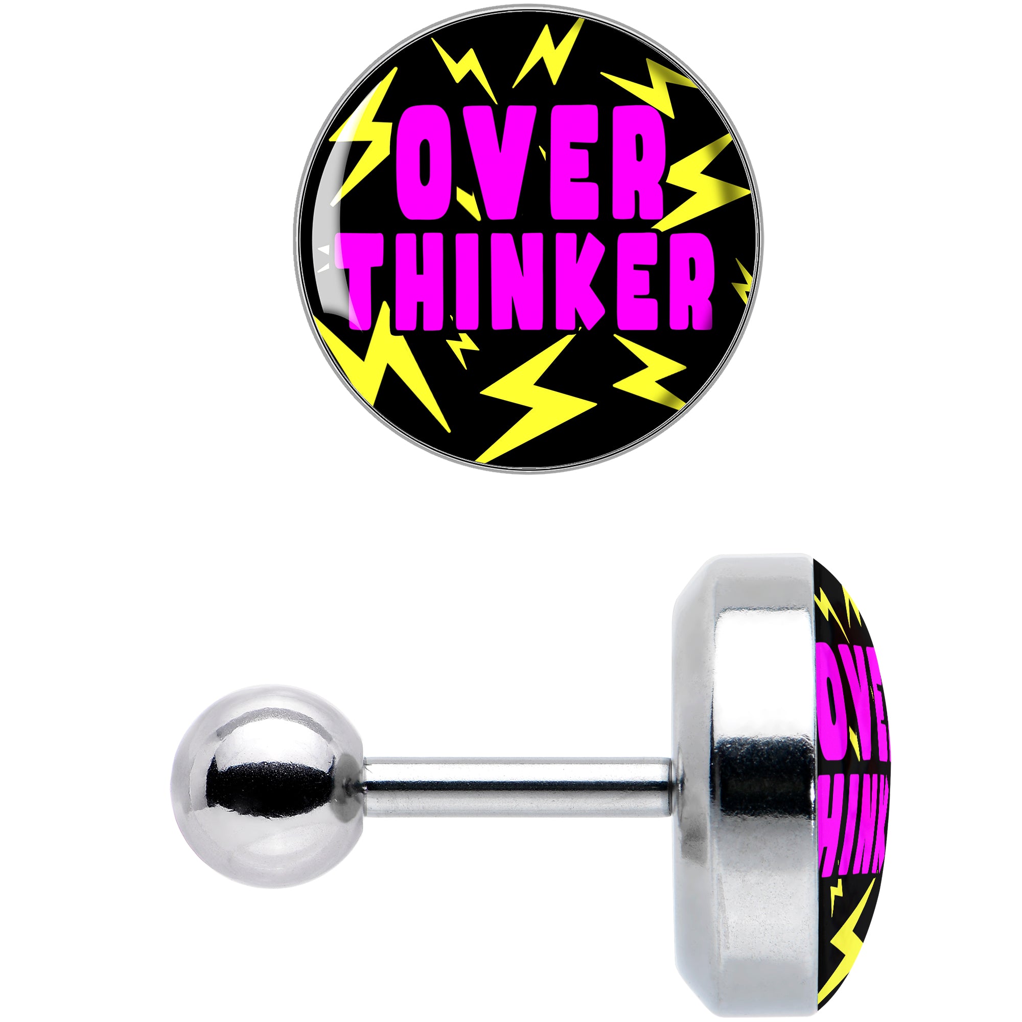 16G 1/4 Over Thinker Impact Tragus Cartilage Earring by Onyx O