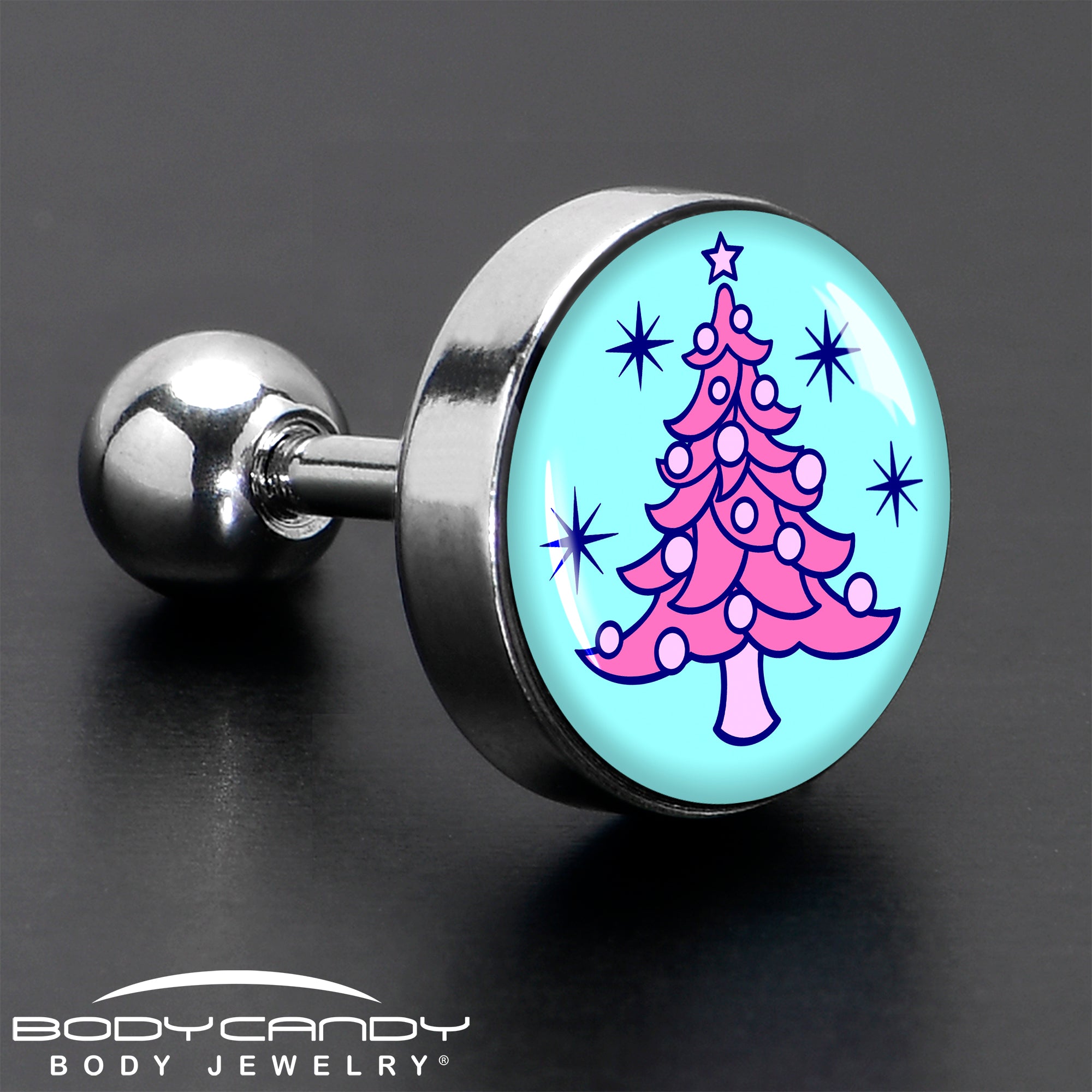 16G 1/4 Pastel Christmas Tree Tragus Cartilage Earring by Onyx O