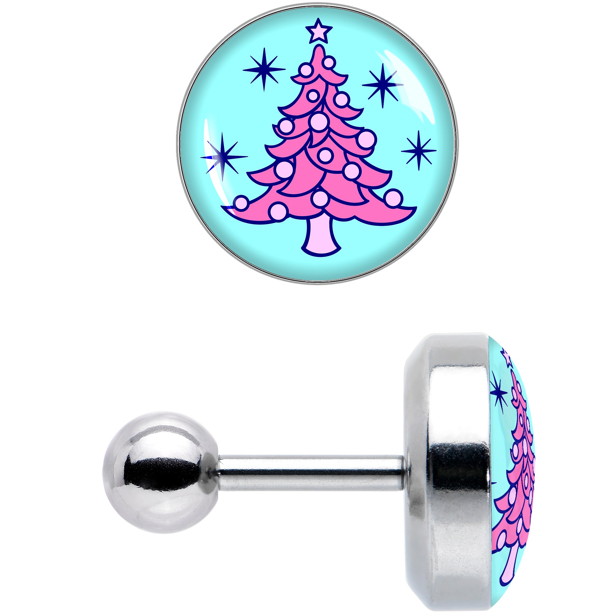 16G 1/4 Pastel Christmas Tree Tragus Cartilage Earring by Onyx O
