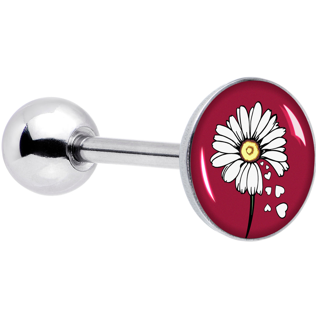 Love Me Not Flower Barbell Tongue Ring by Onyx O