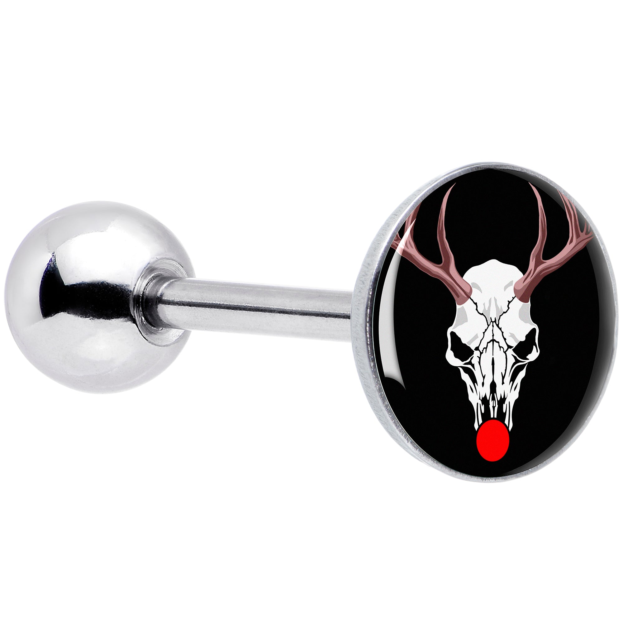 Holiday Dead Nosed Reindeer Barbell Tongue Ring by Onyx O