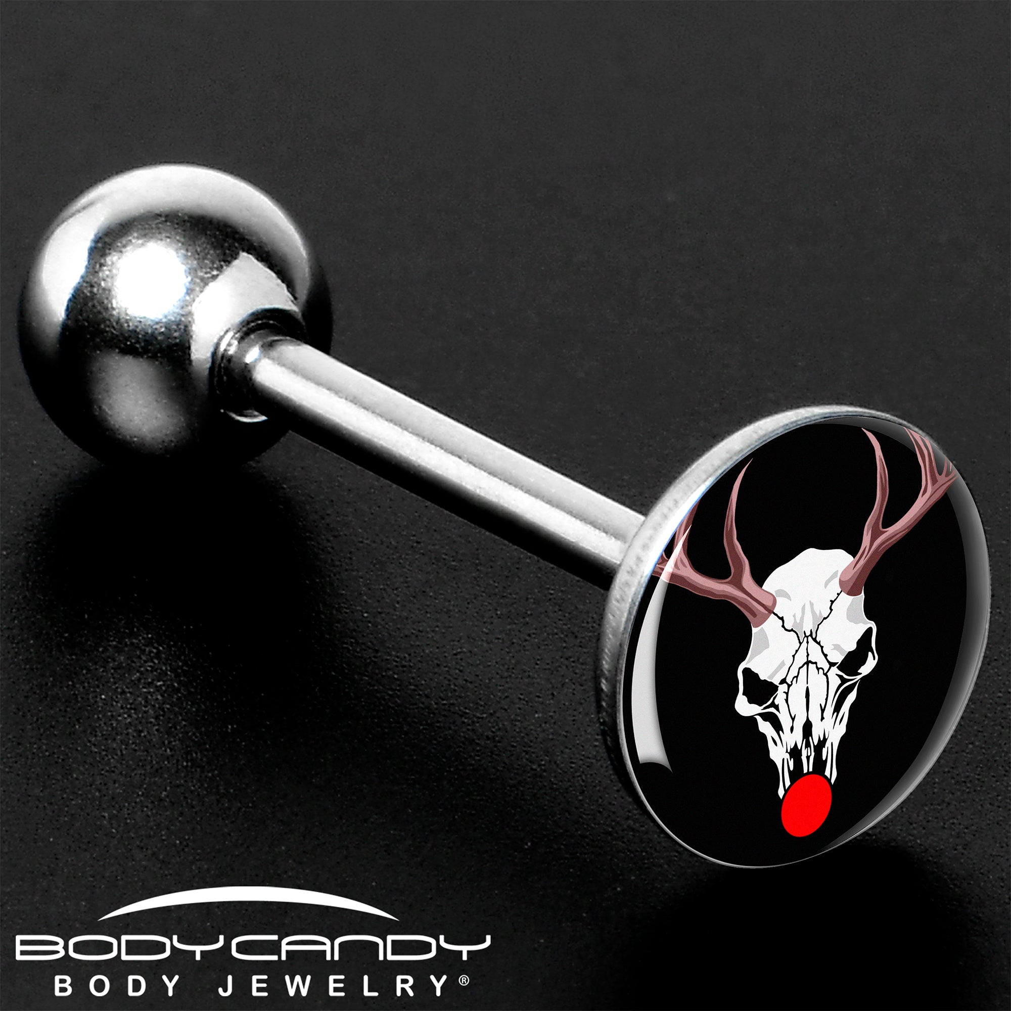 Holiday Dead Nosed Reindeer Barbell Tongue Ring by Onyx O