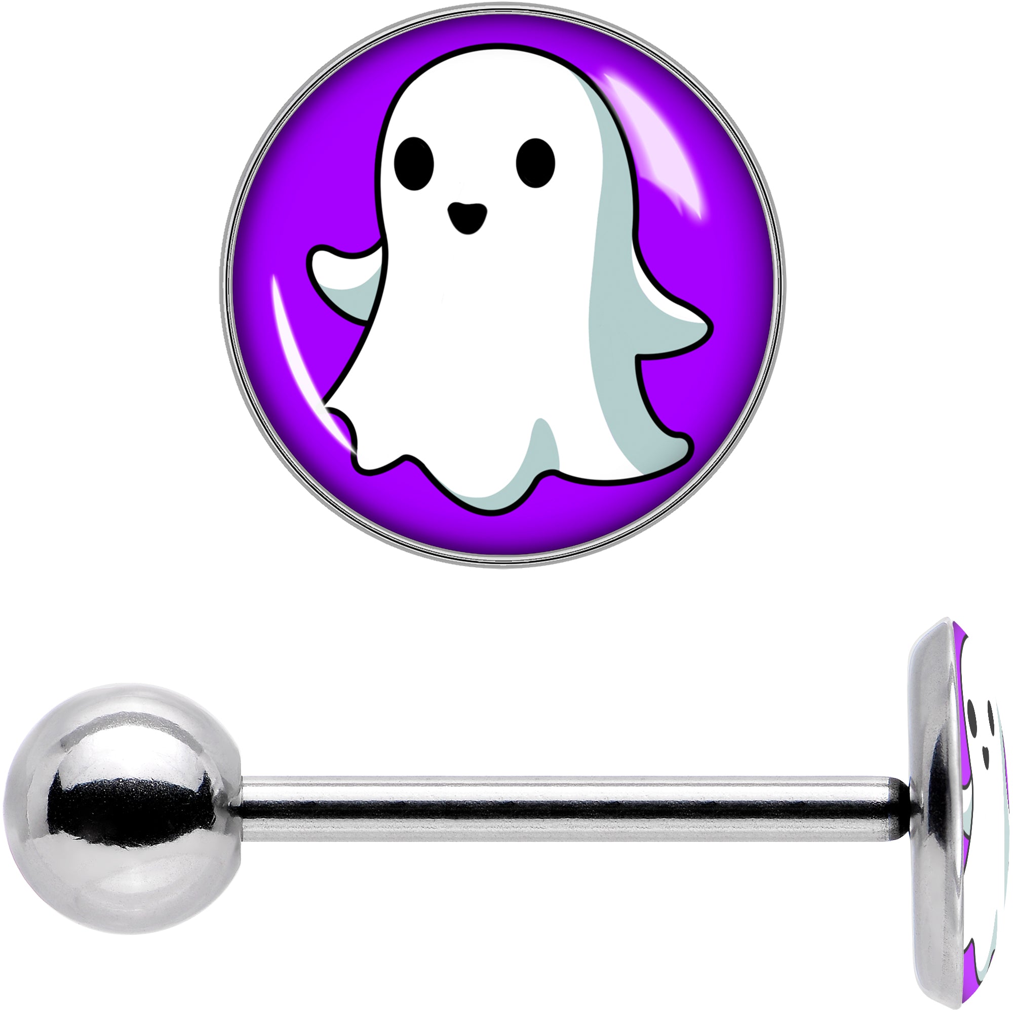 Ghost Barbell Tongue Ring by Onyx O