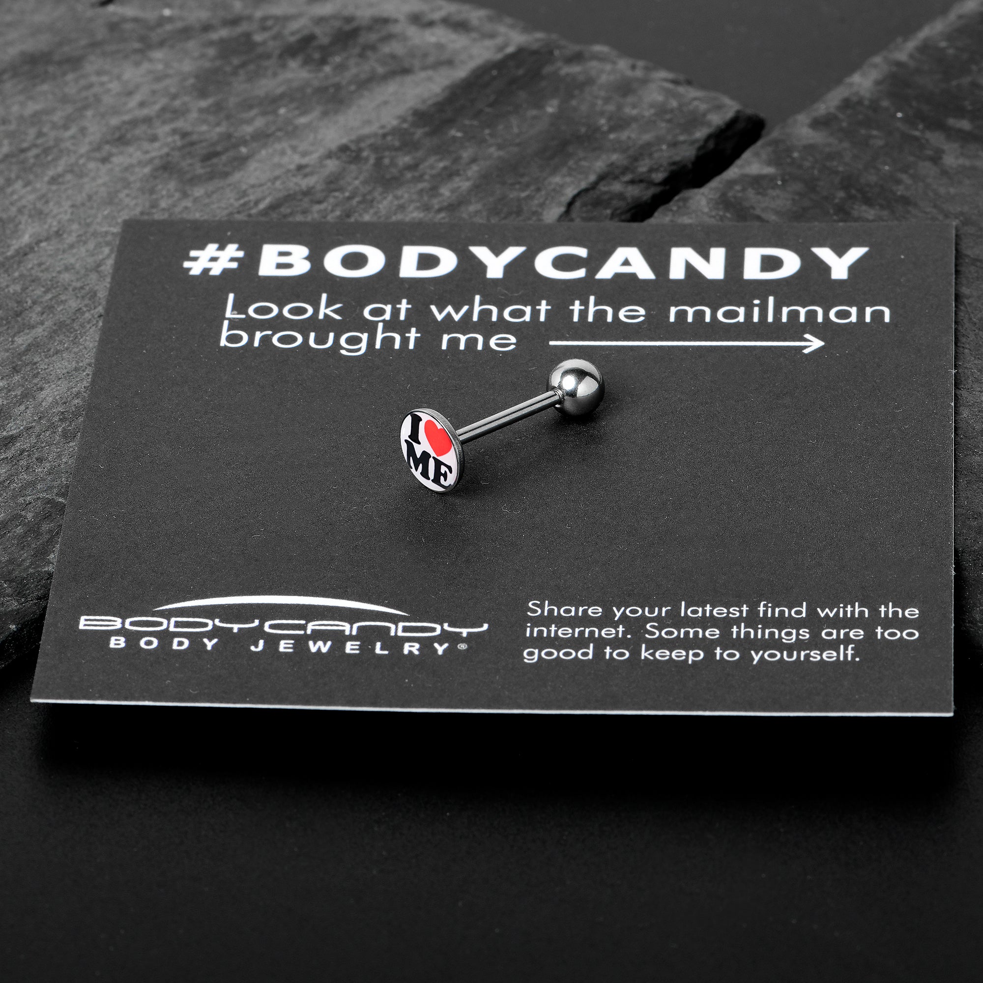 I Love Me Barbell Tongue Ring by Onyx O