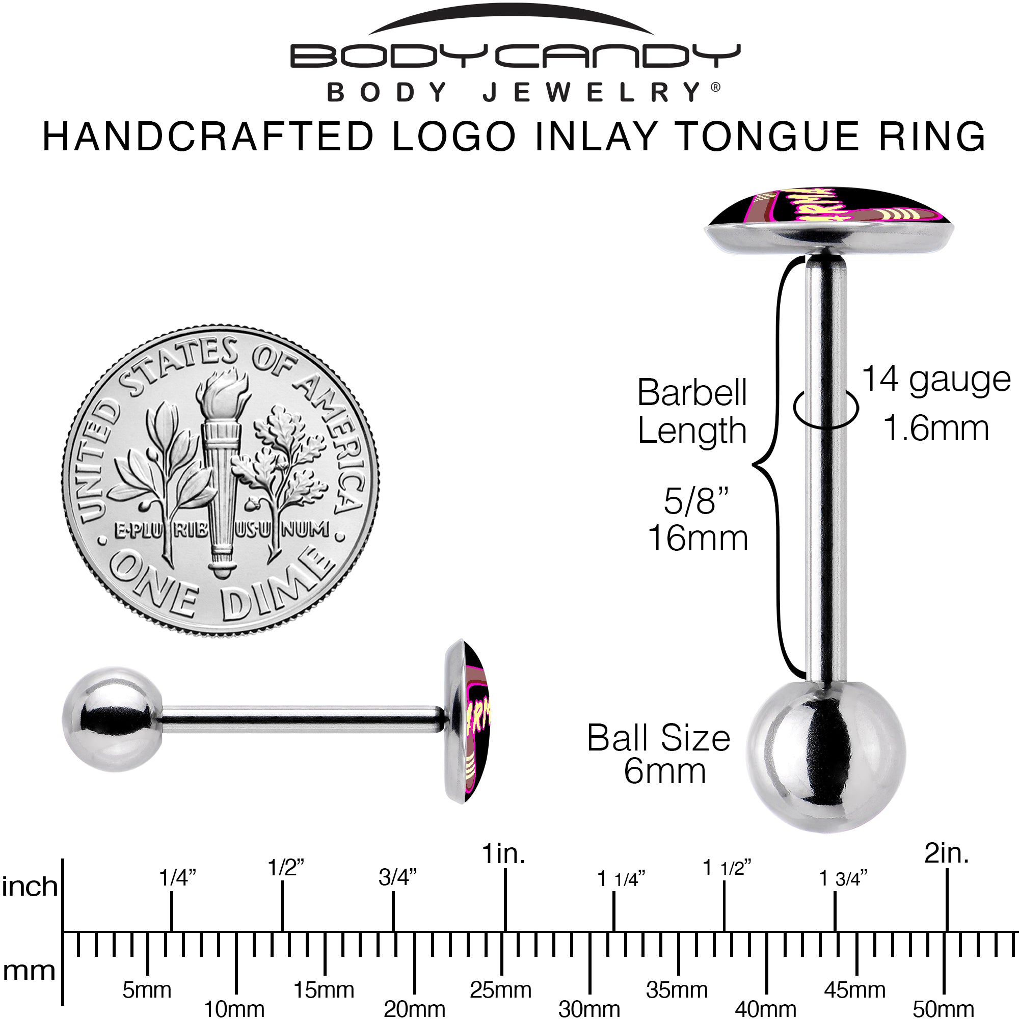 Karmic Boomerang Barbell Tongue Ring by Onyx O