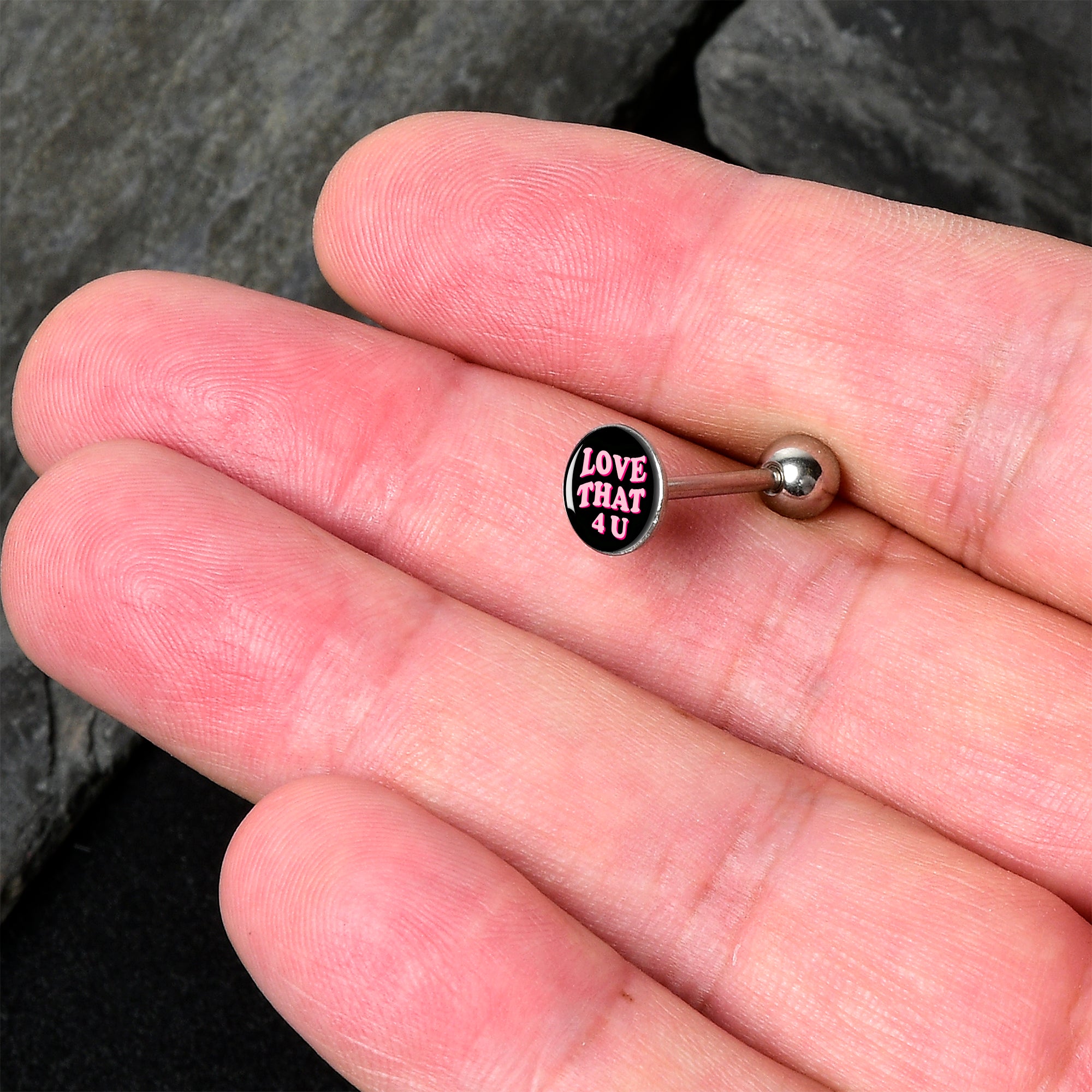 Love That 4 You Barbell Tongue Ring by Onyx O