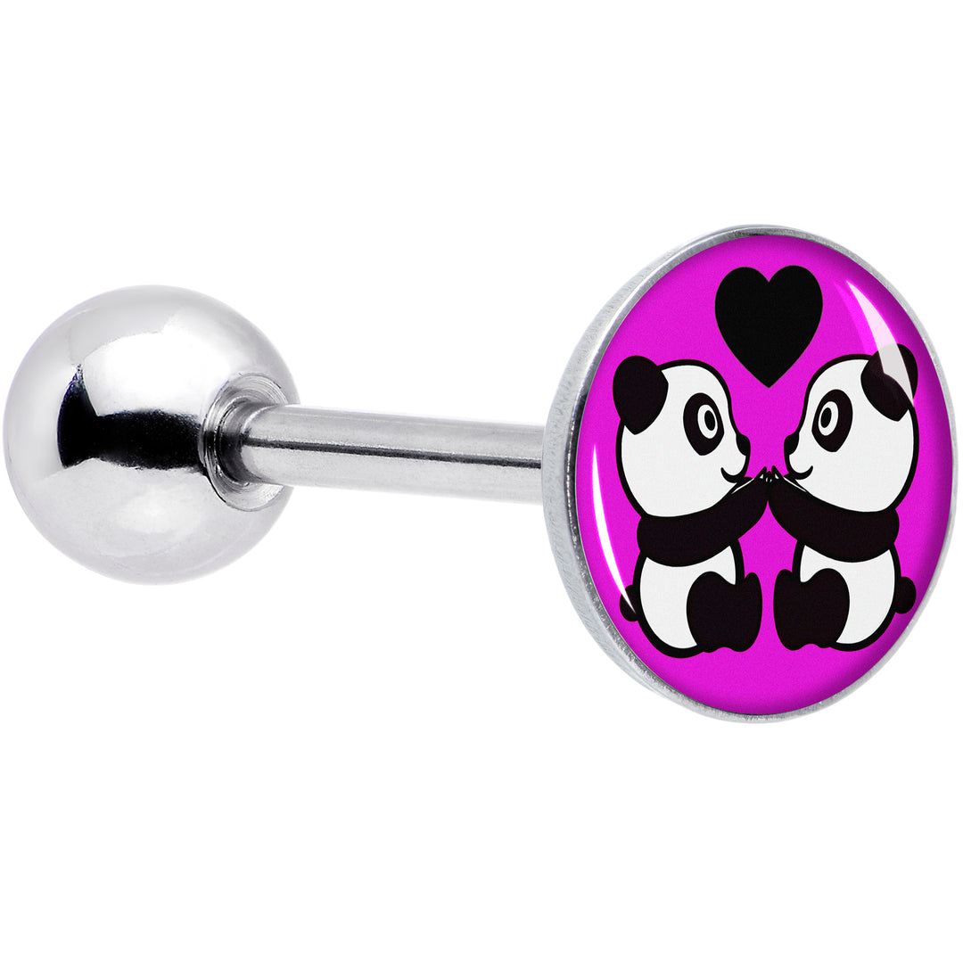 Panda Love Barbell Tongue Ring by Onyx O