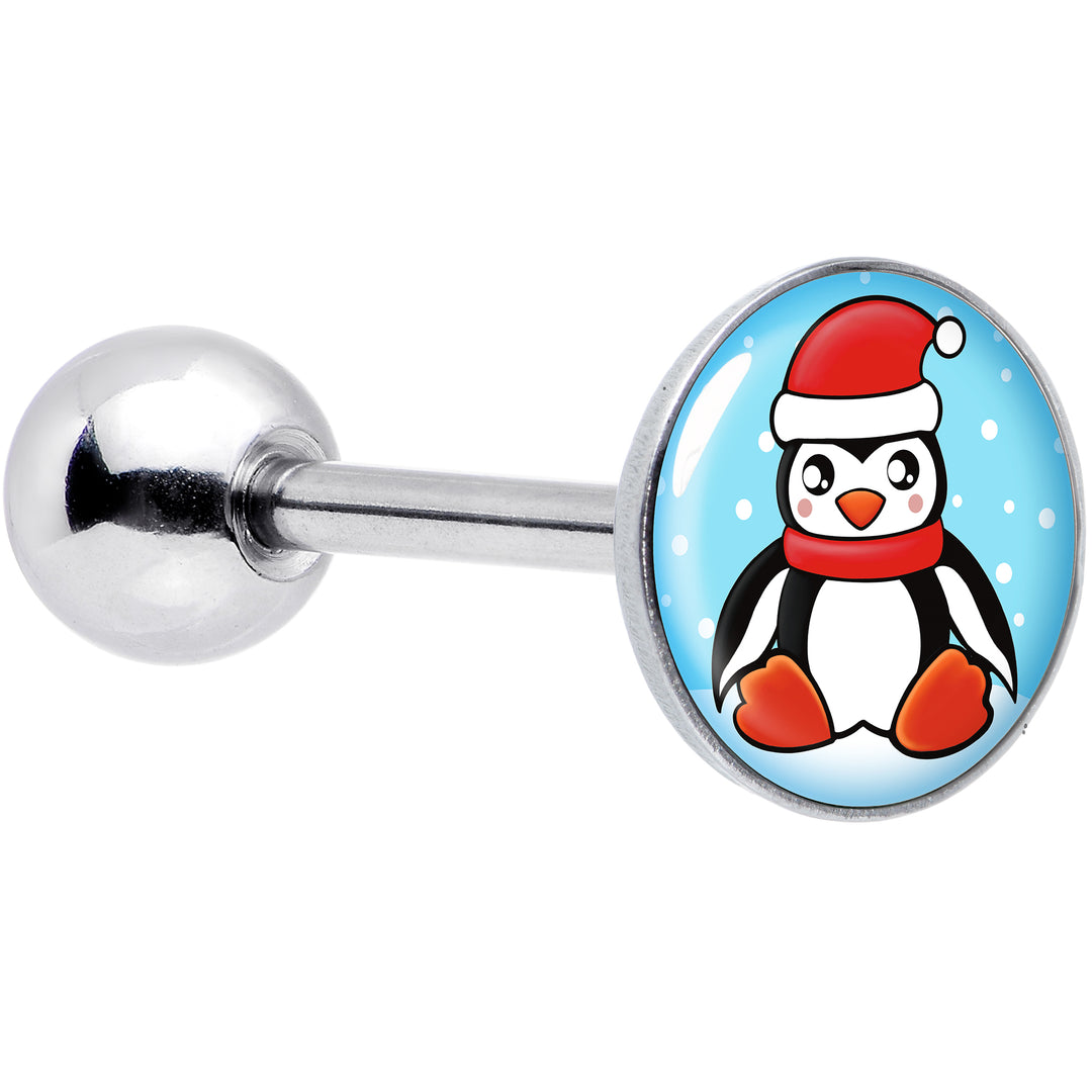 Snowfall Holiday Penguin Barbell Tongue Ring by Onyx O